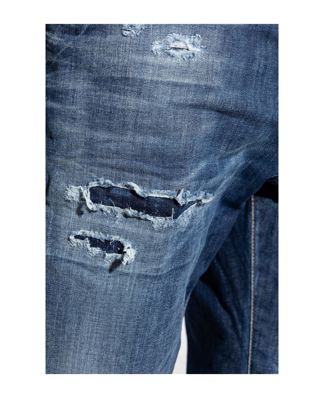Dsquared2 Mid-rise Straight-leg Distressed Jeans - Blu
