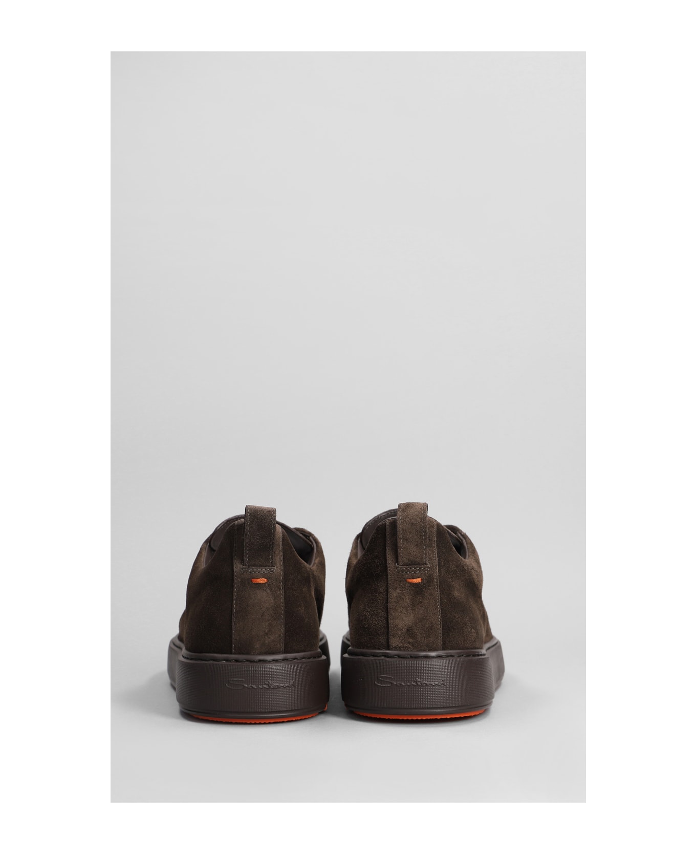 Santoni Laceless Sneakers In Suede - brown