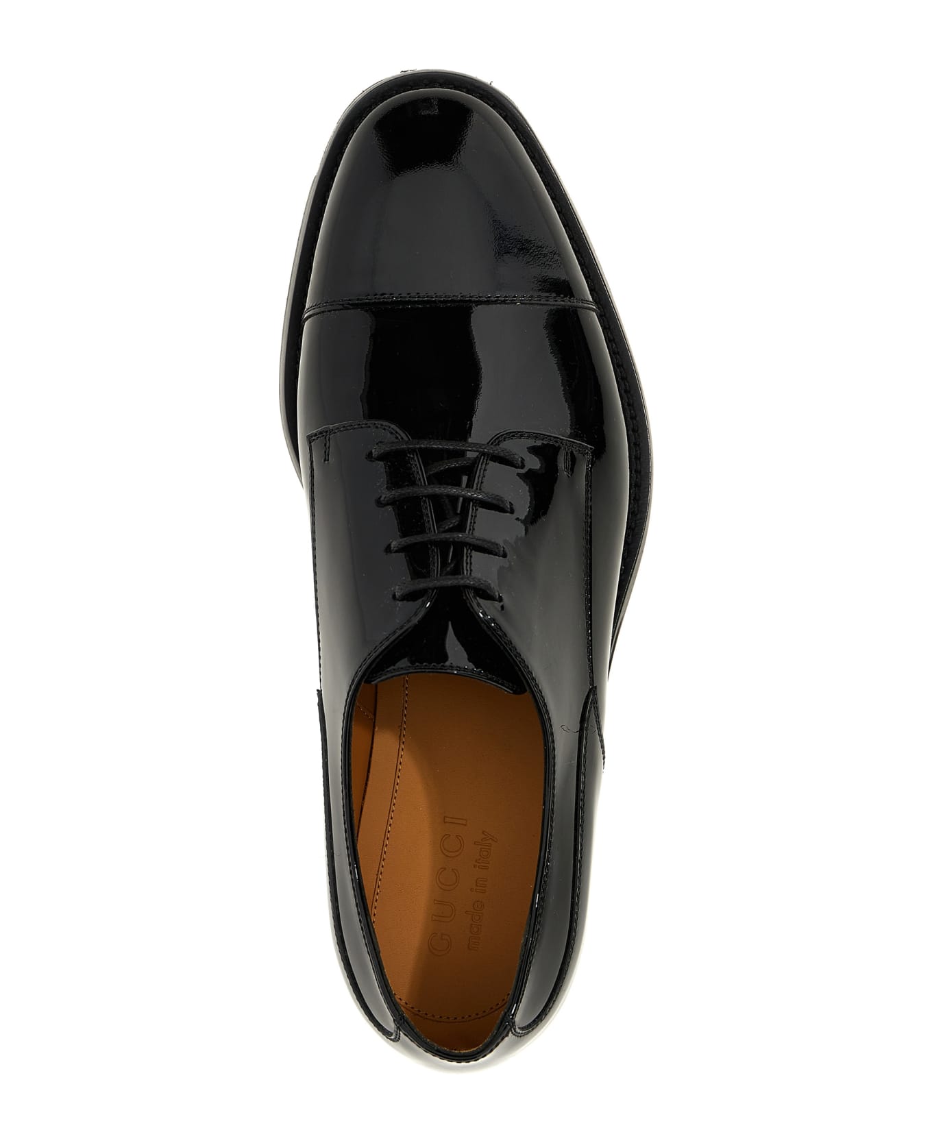 Gucci Patent Leather Lace-up Shoes - Black  