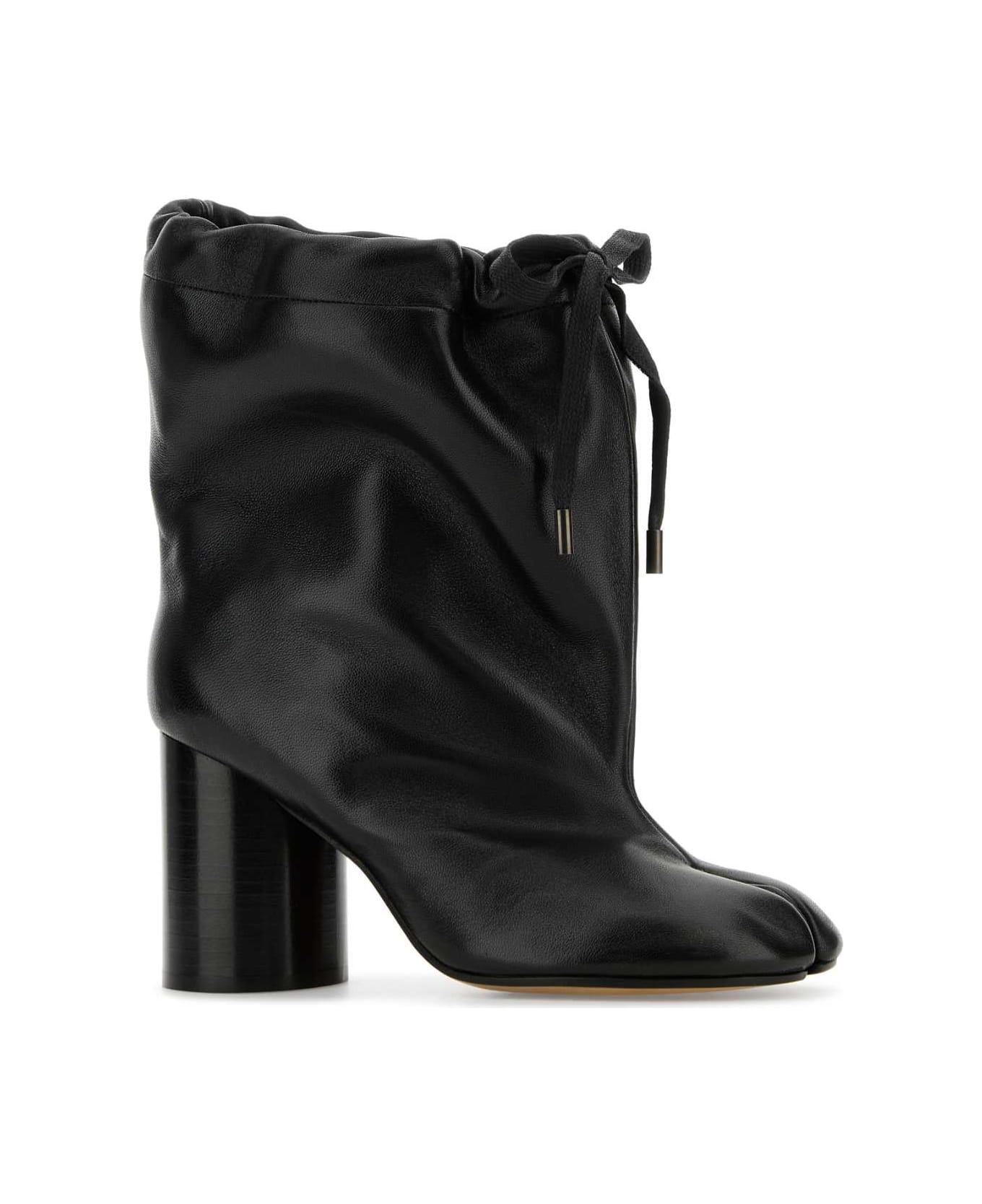 Maison Margiela Black Leather Tabi Ankle Boots - BLACK