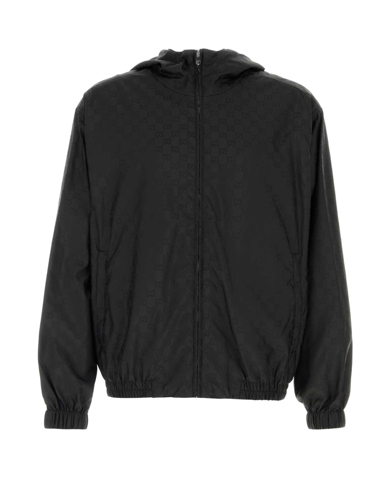 Gucci Black Gg Fabric Windbreaker - Black ジャケット