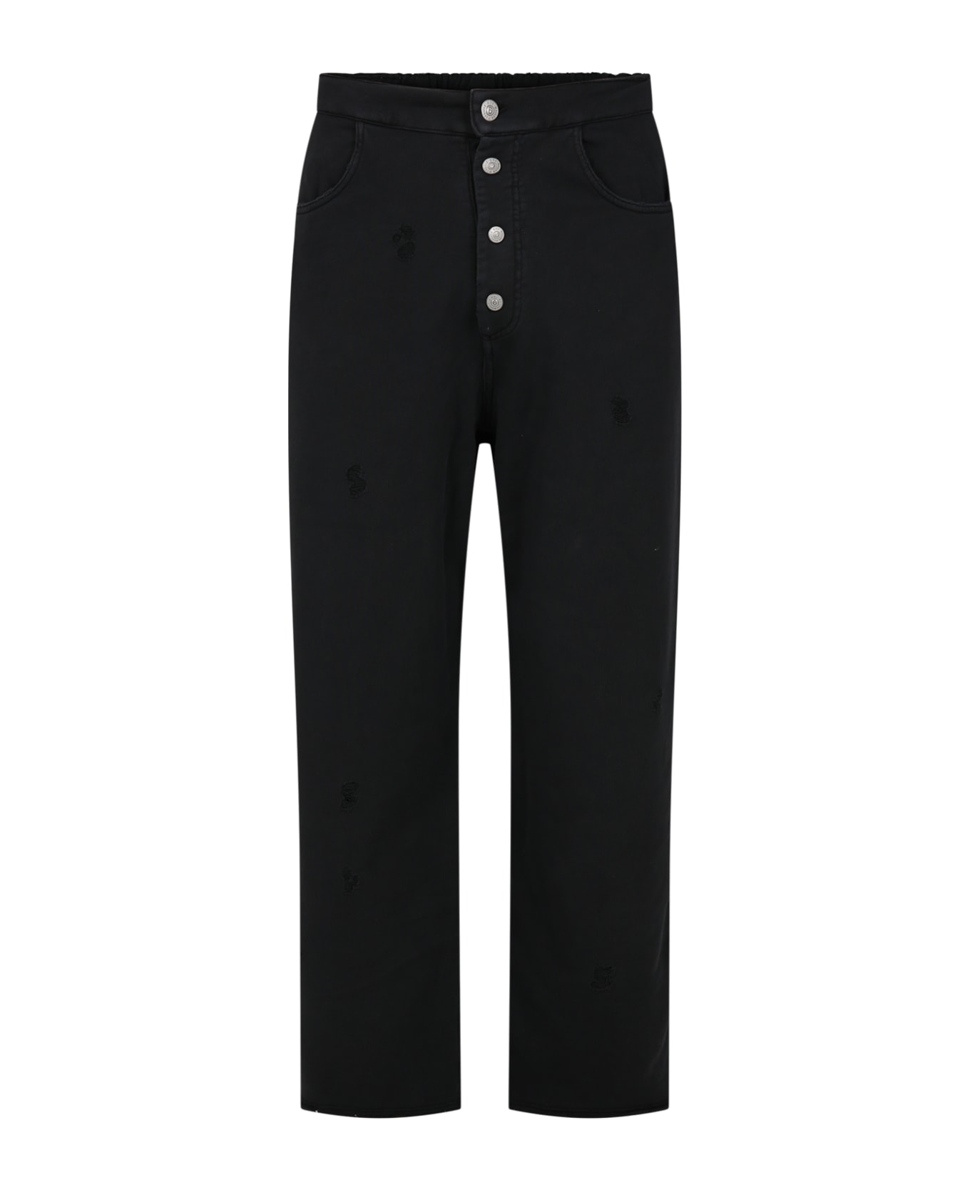 MM6 Maison Margiela Black Trousers For Girl With Logo - Black