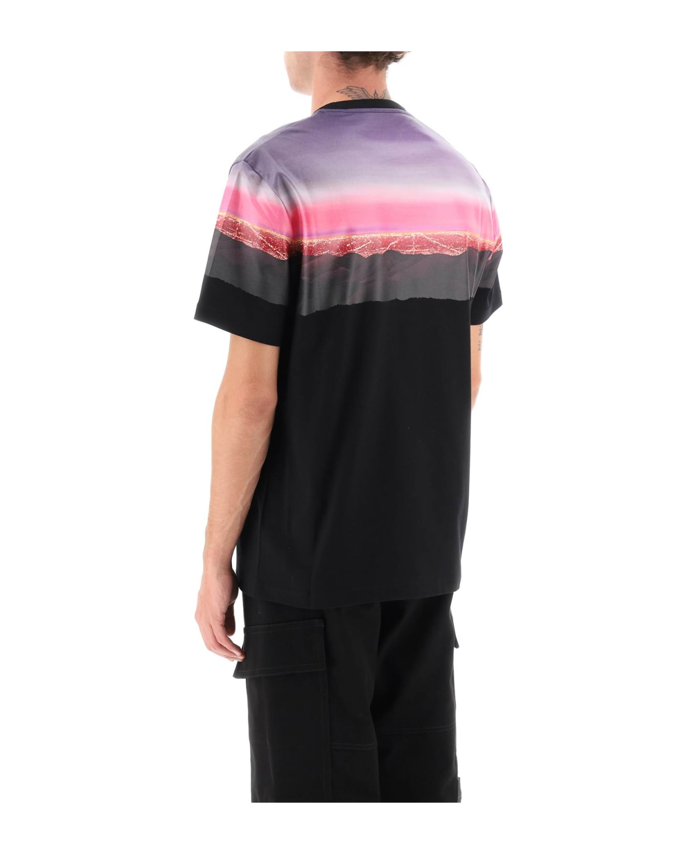 Versace Printed Cotton T-shirt - Black シャツ