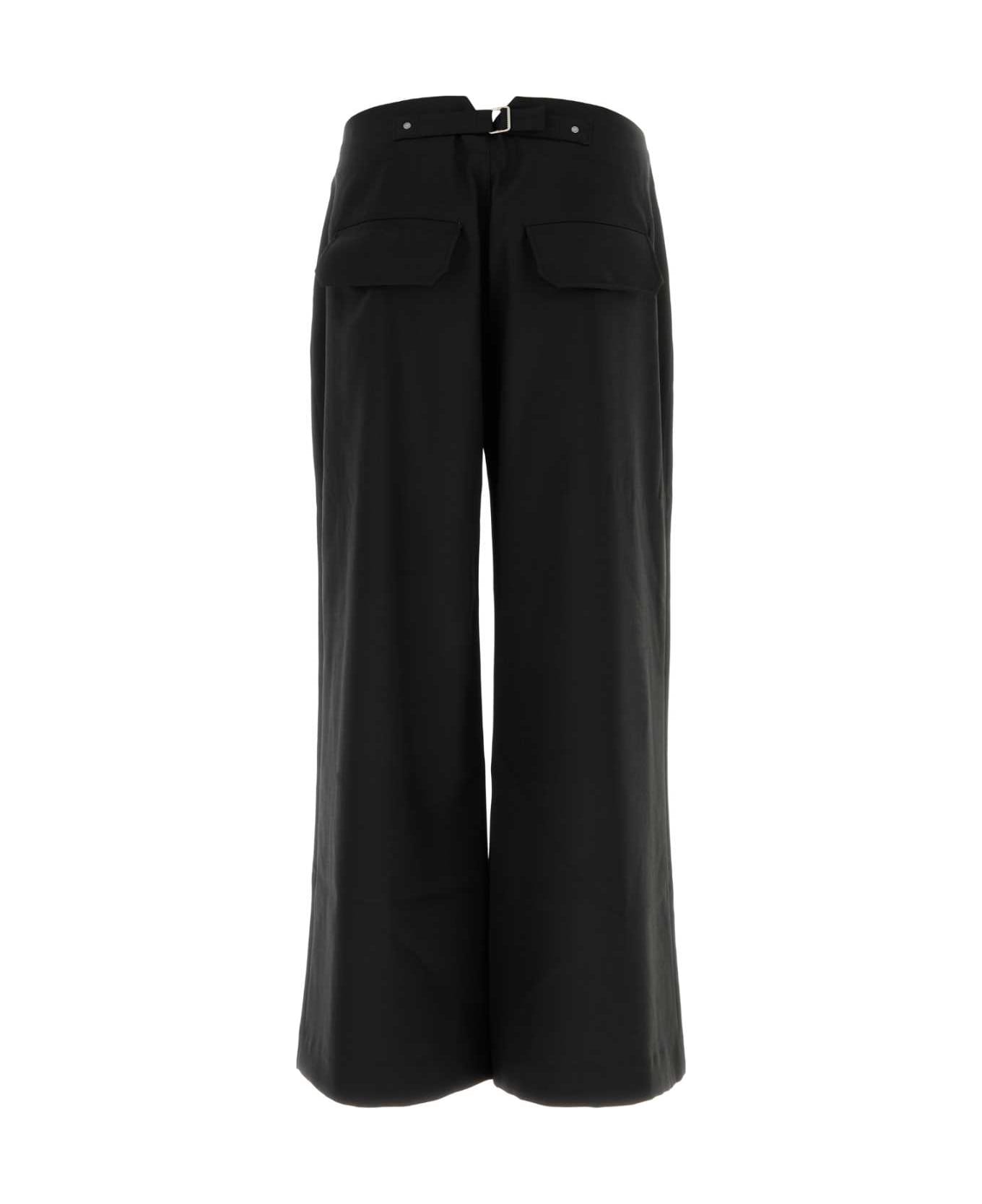 Entire Studios Black Stretch Cotton Pant - BLACKWOOL