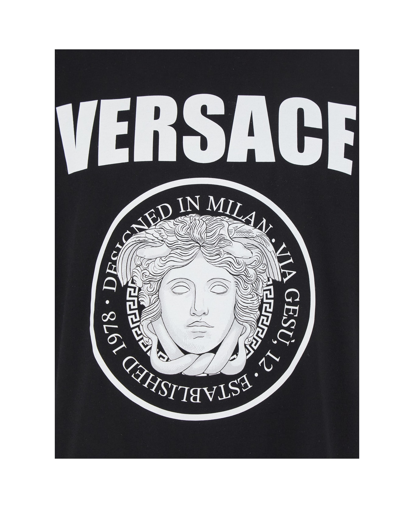Versace T-shirt With Logo - Black