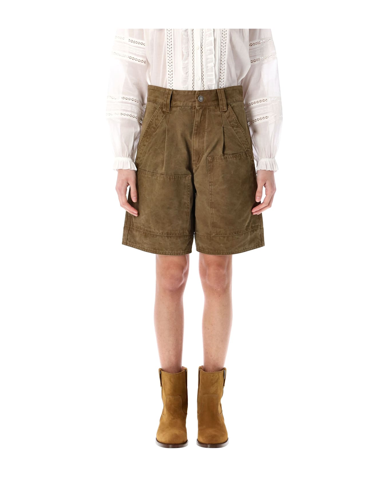 Marant Étoile 'katja' Brown Cotton Shorts - LIGHT BRONZE