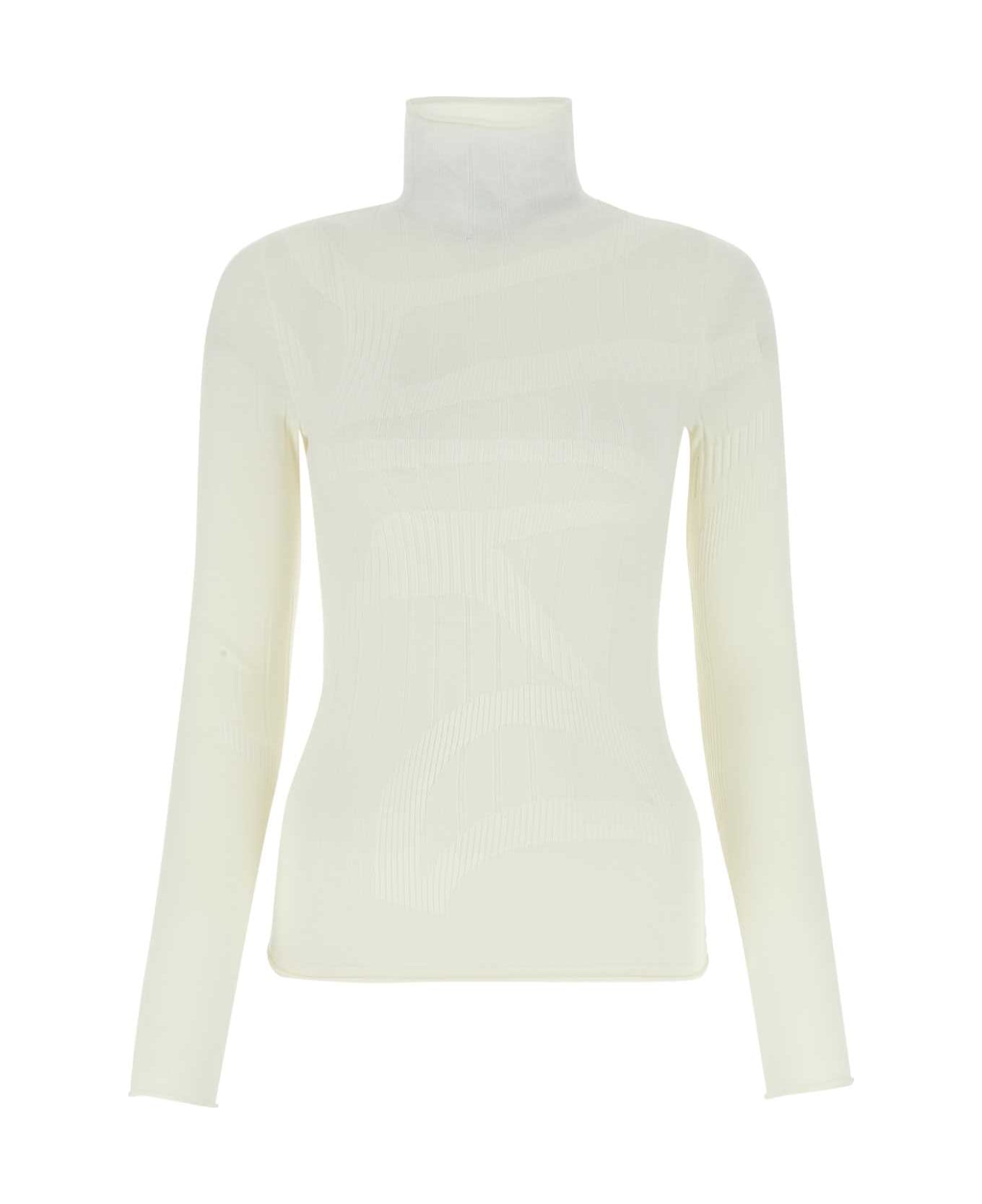 Dion Lee Ivory Stretch Wool Blend Top - WHITE