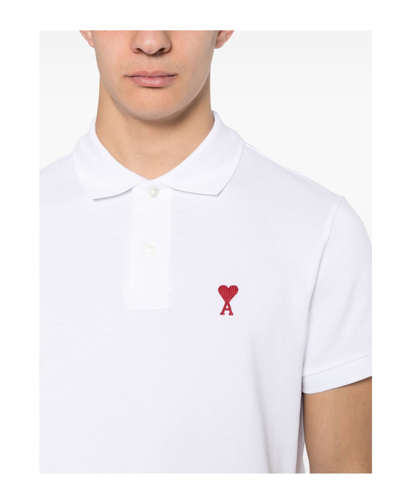 Ami Alexandre Mattiussi White Organic Cotton Polo Shirt - White