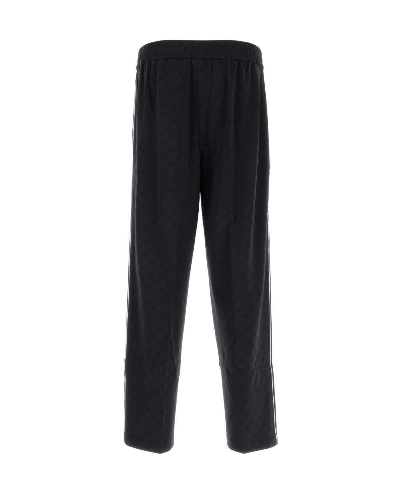Gucci Embroidered Nylon Blend Joggers - NAVY