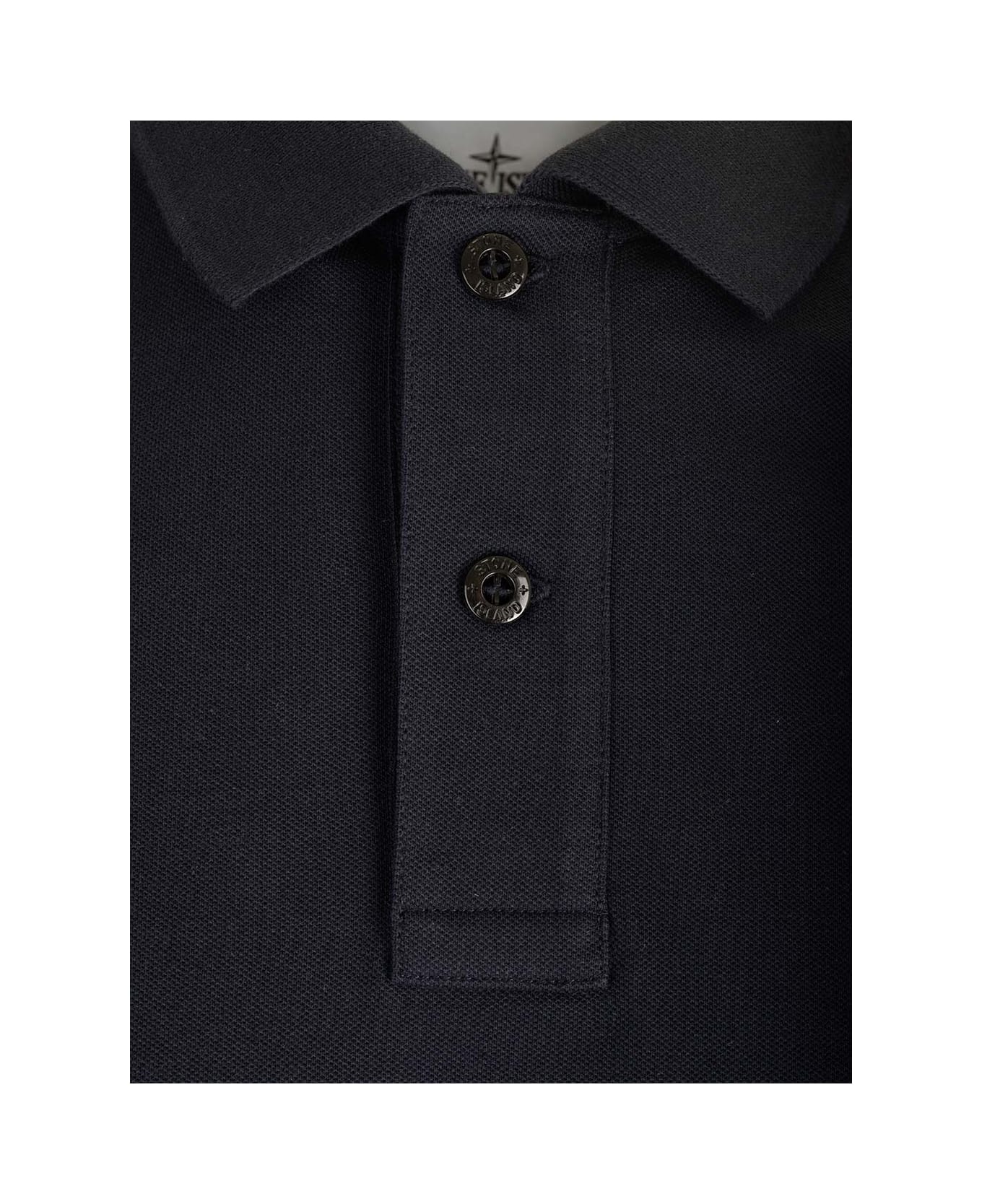 Stone Island Slim Fit Short Sleeve Stretch Polo Shirt With Applied Logo - Blue ポロシャツ