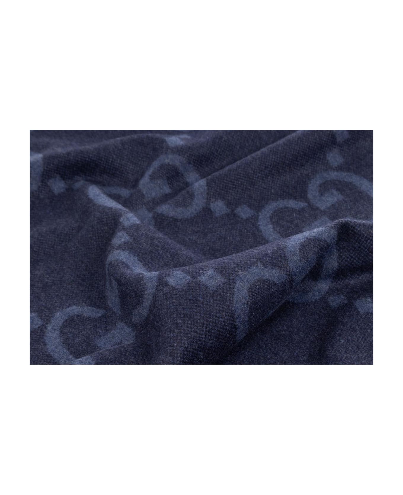 Gucci Cashmere Scarf With Monogram - Petrol Blue スカーフ