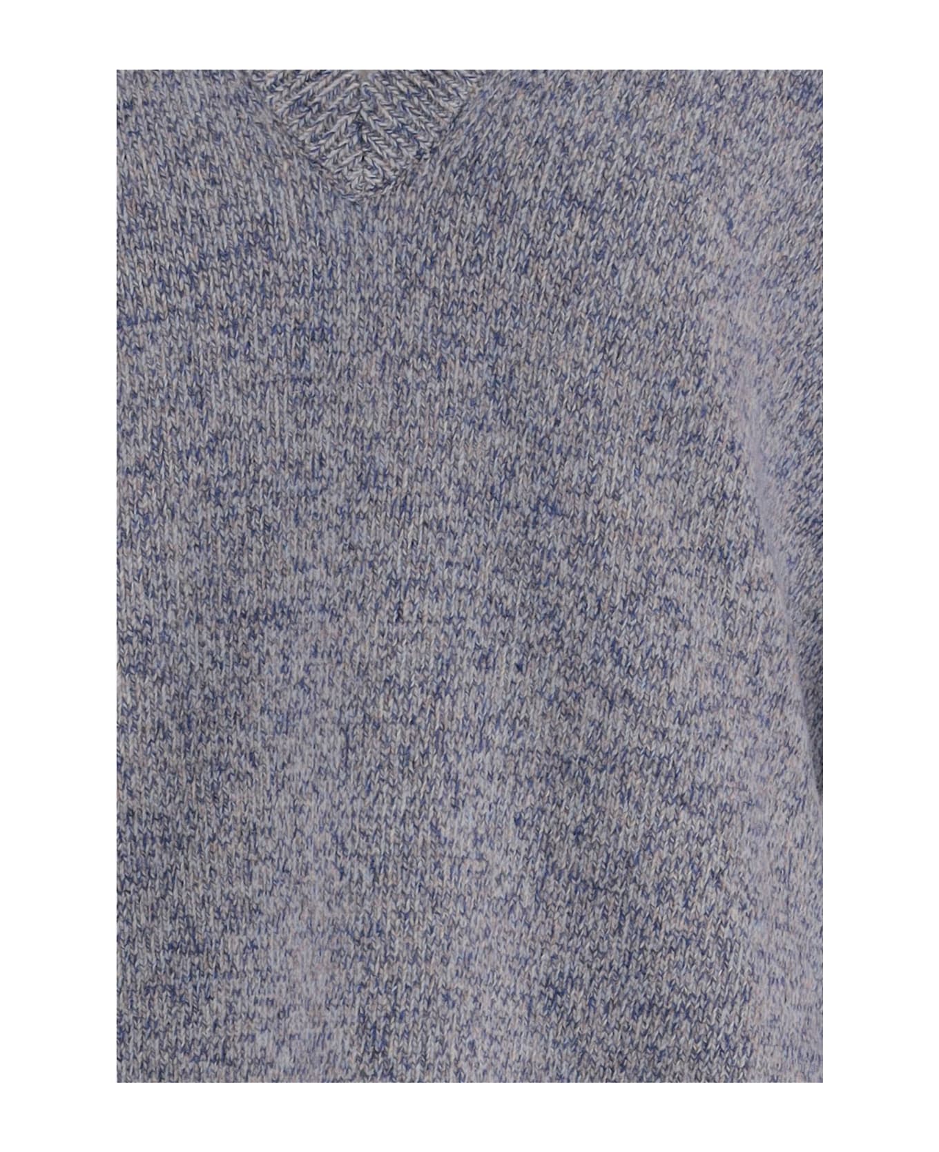 Aspesi Wool Sweater With V-neck - Grey
