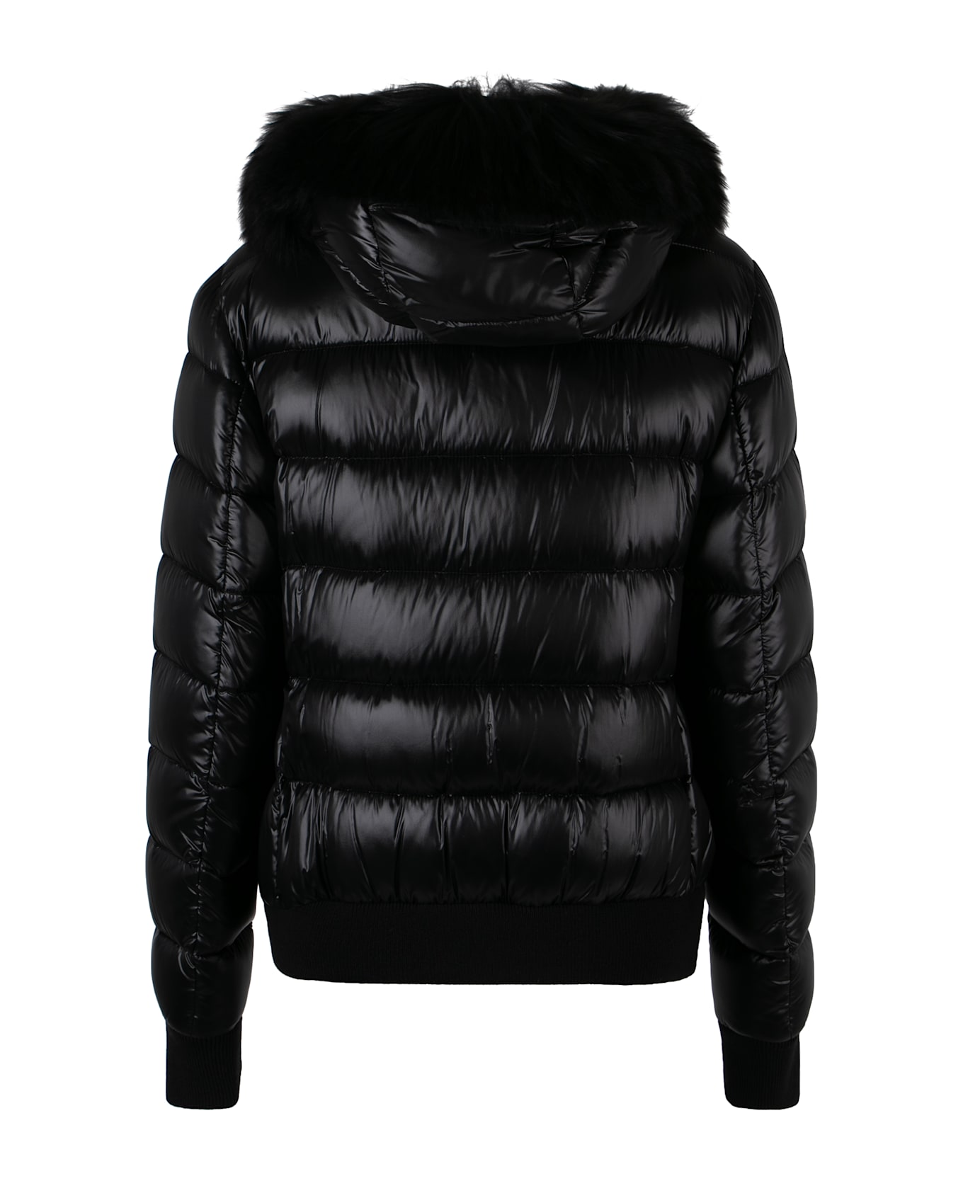 Moorer Barrel Hooded Short Down Jacket - black