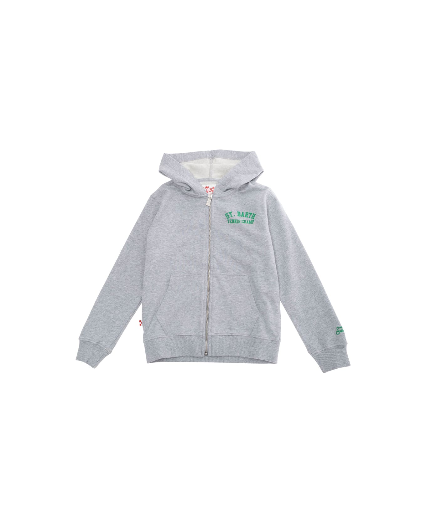 MC2 Saint Barth Grey Sweatshirt With Logo Lettering On The Front And Maxi Logo Print On The Rear In Cotton Boy - Grey