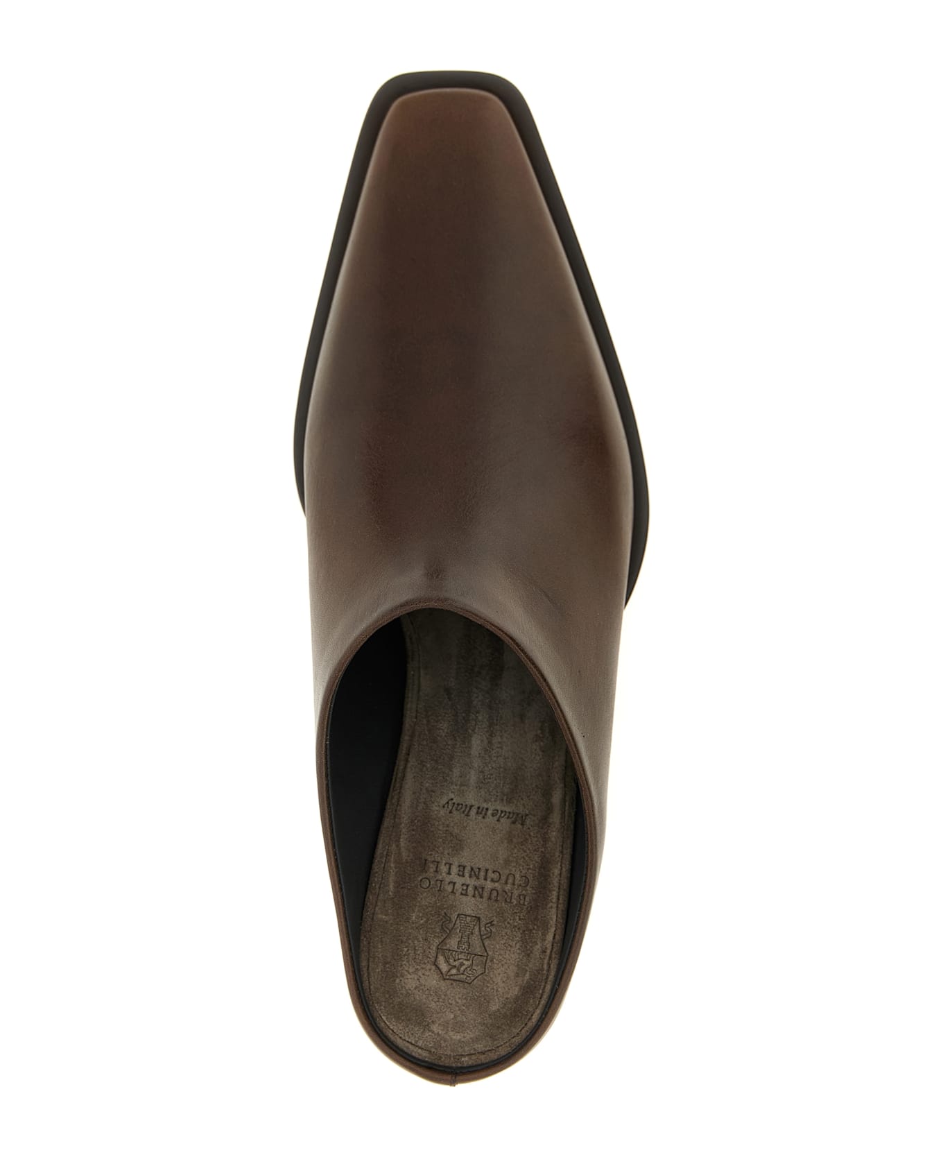 Brunello Cucinelli 'precious Heels' Sabots - Brown