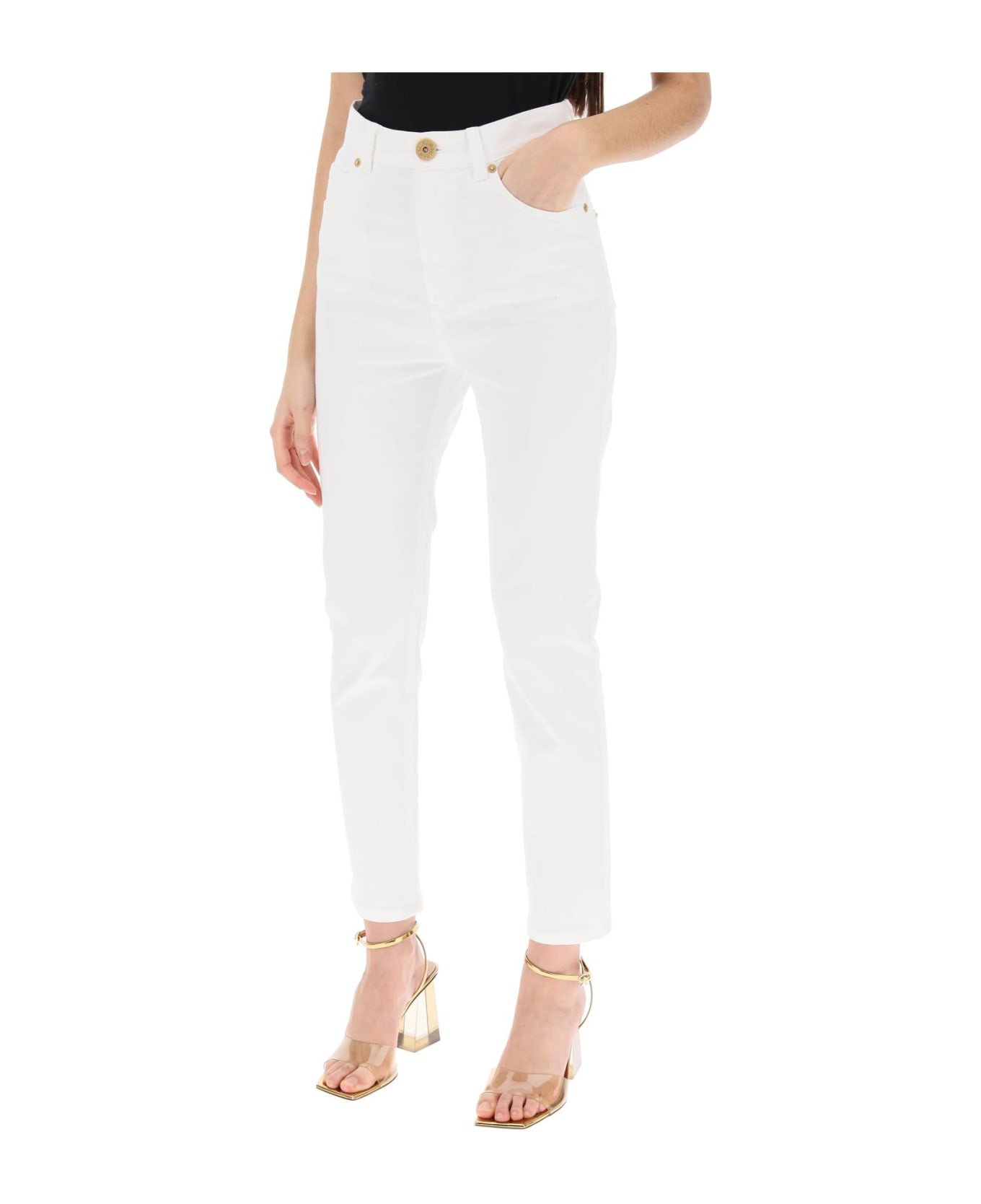 Balmain High-waisted Slim Jeans - BLANC (White)