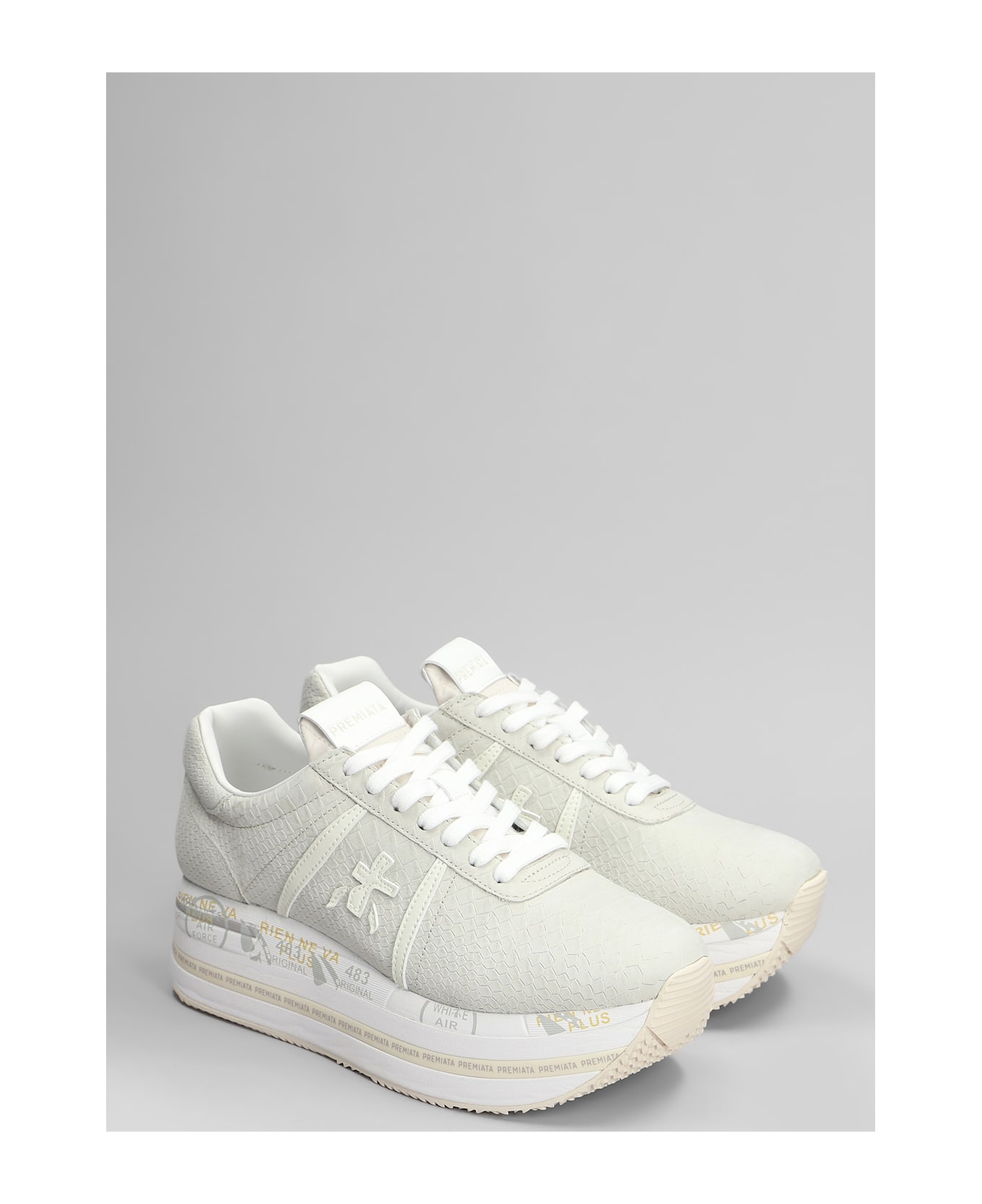 Premiata Beth Sneakers In White Leather - white