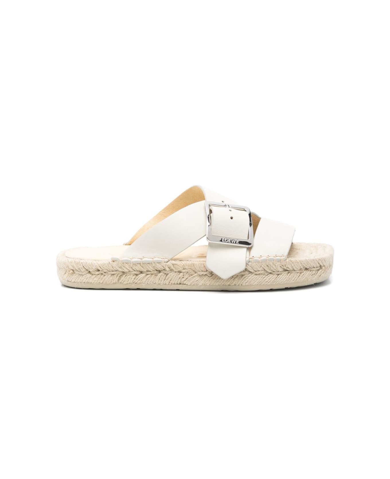 Loewe Petal Leather Sandals - White
