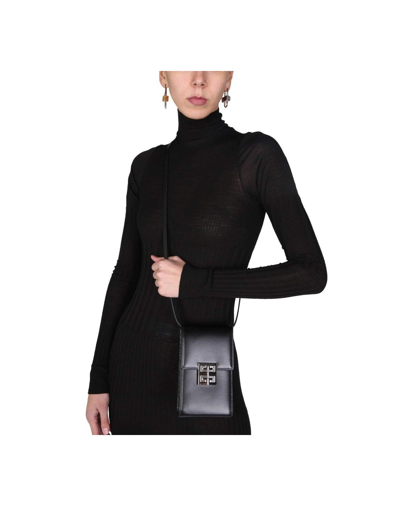 Givenchy Ribbed Slim Fit Mini Dress - BLACK