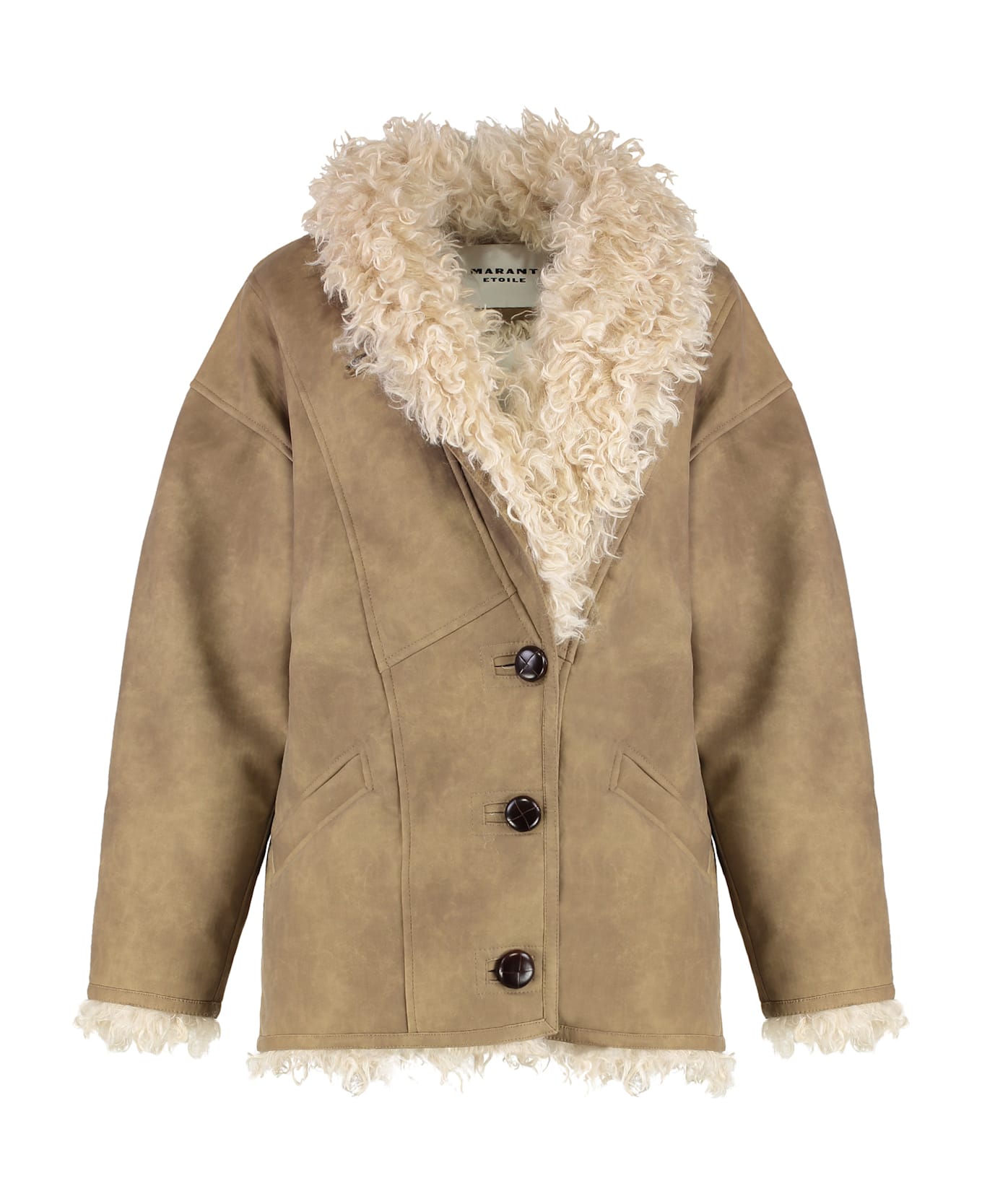 Marant Étoile Clea Faux Fur Coat - turtledove