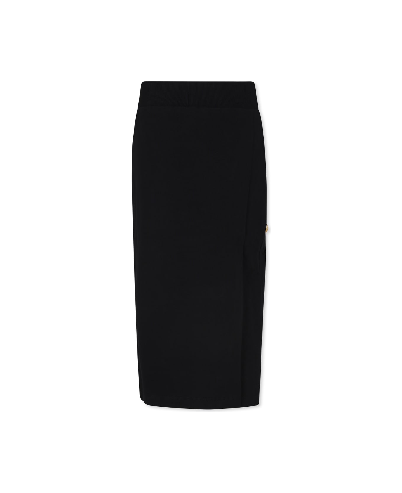 Balmain Black Skirt For Girl With Logo - Black
