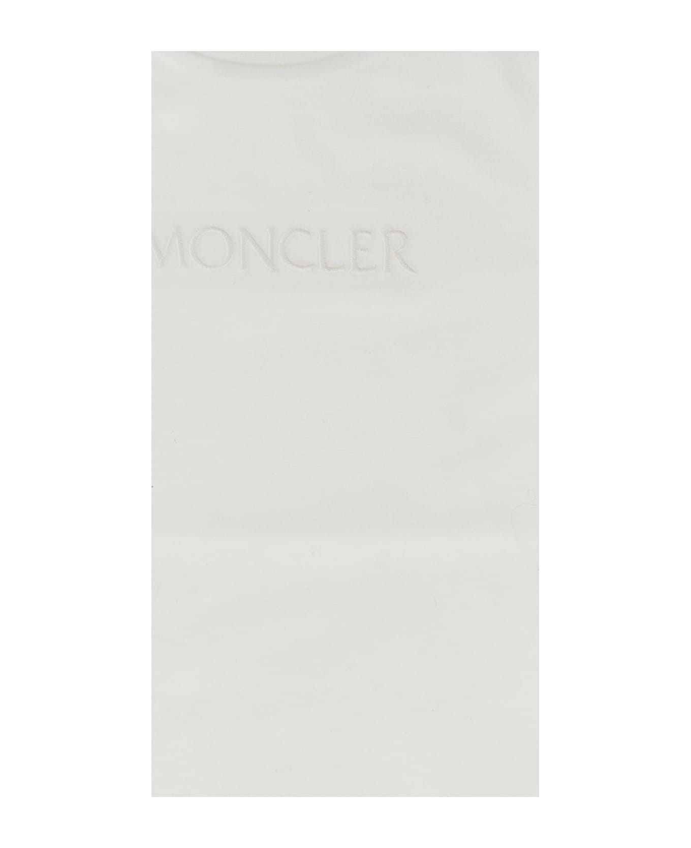 Moncler Logo Embroidery T-shirt - White
