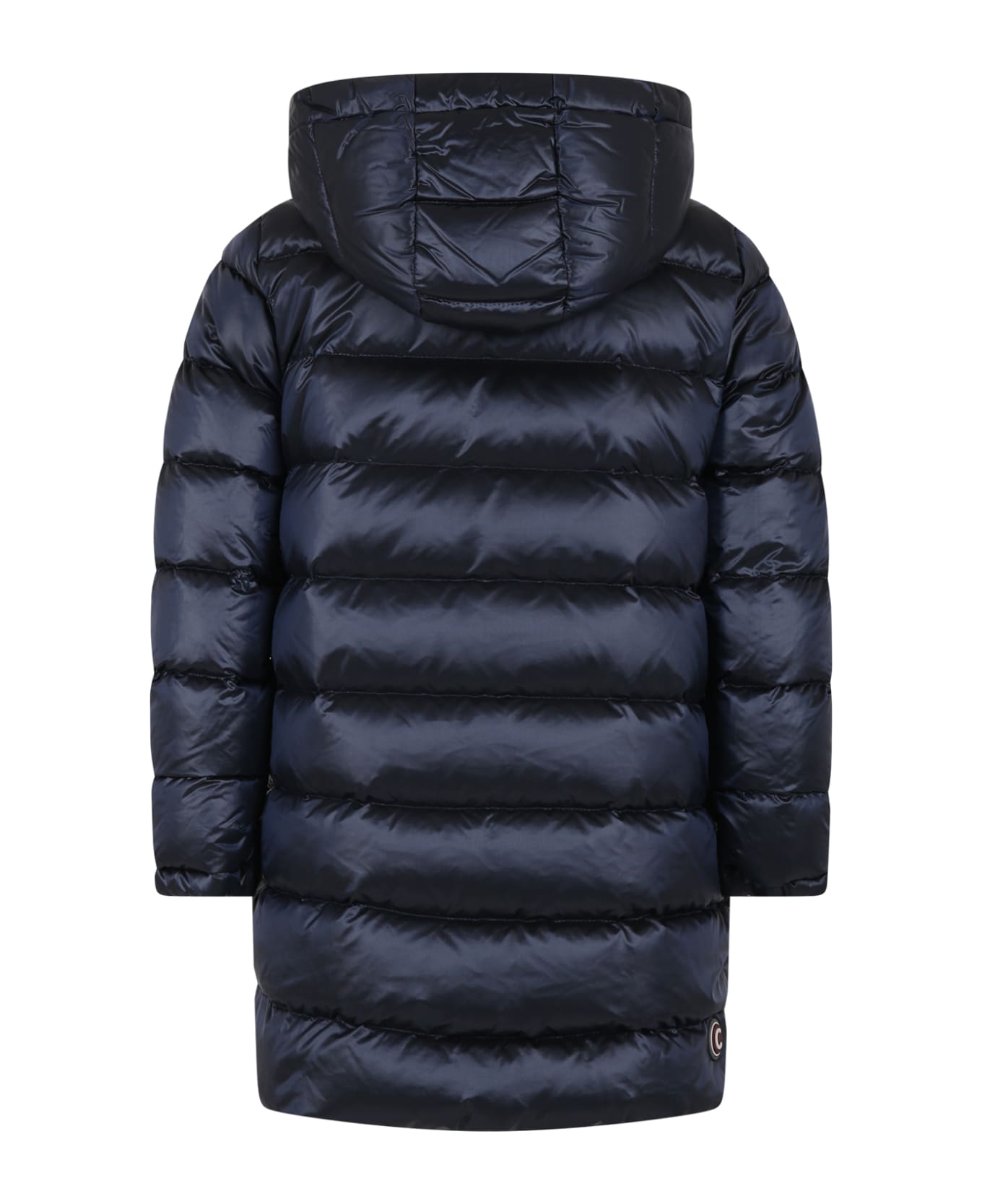 Colmar Blue Reversible Down Jacket For Girl With Logo - Blue