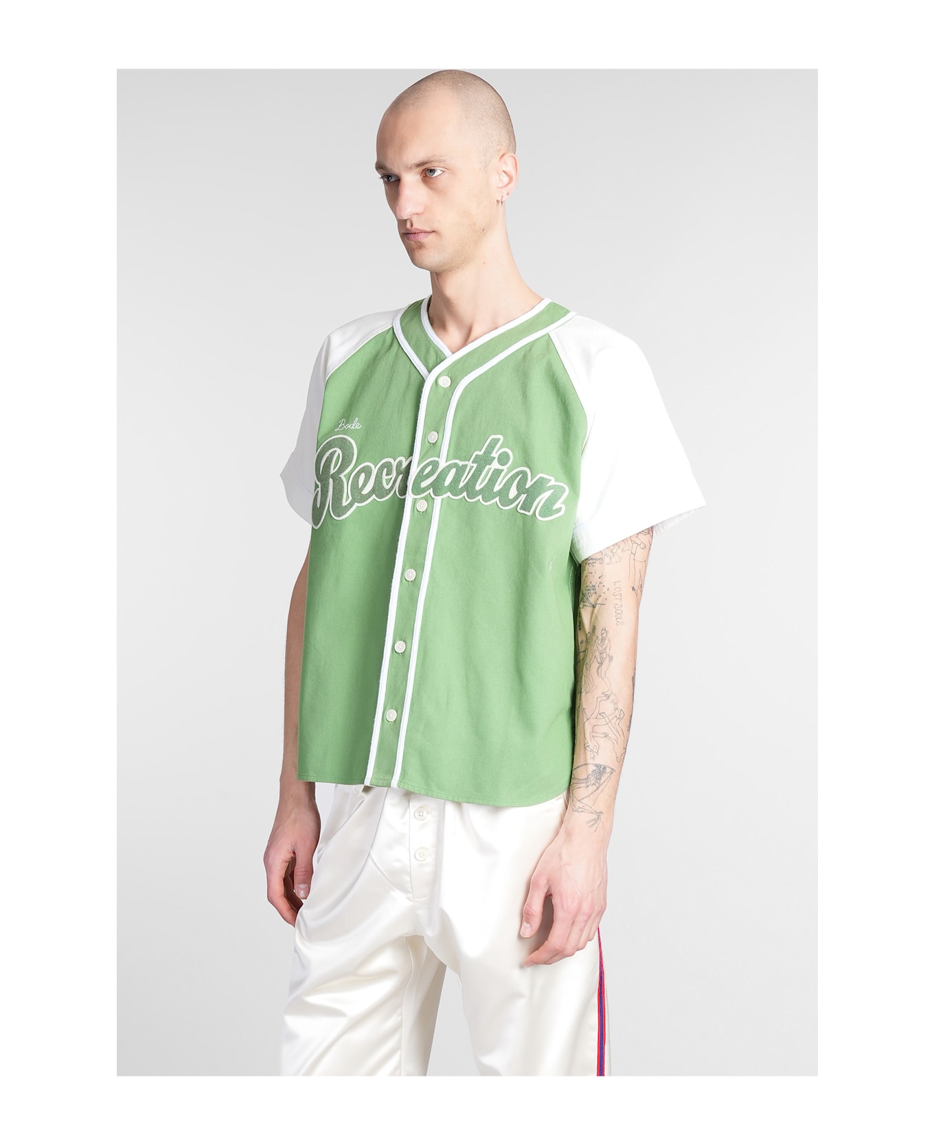 Bode Shirt In Green Cotton - green