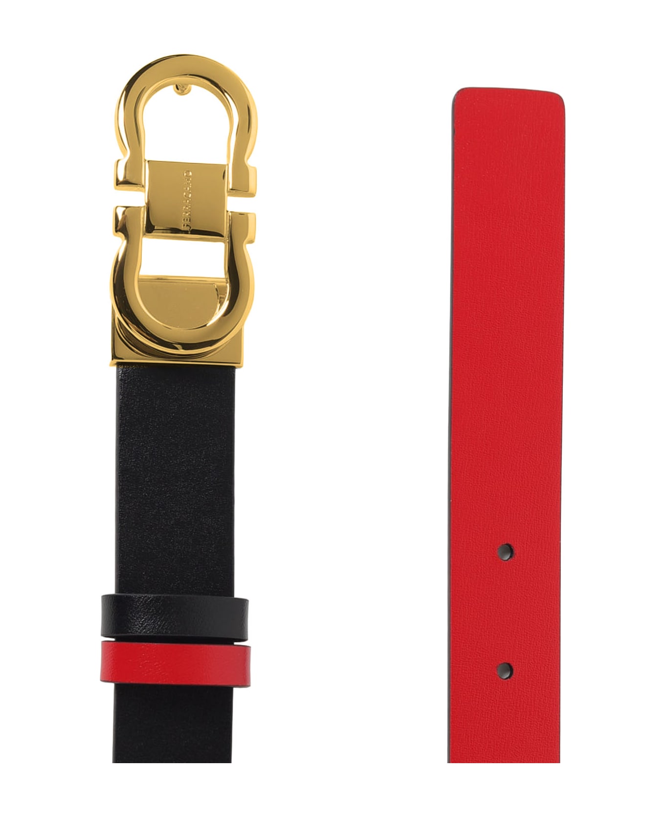 Ferragamo Reversible Gancini Belt - Red