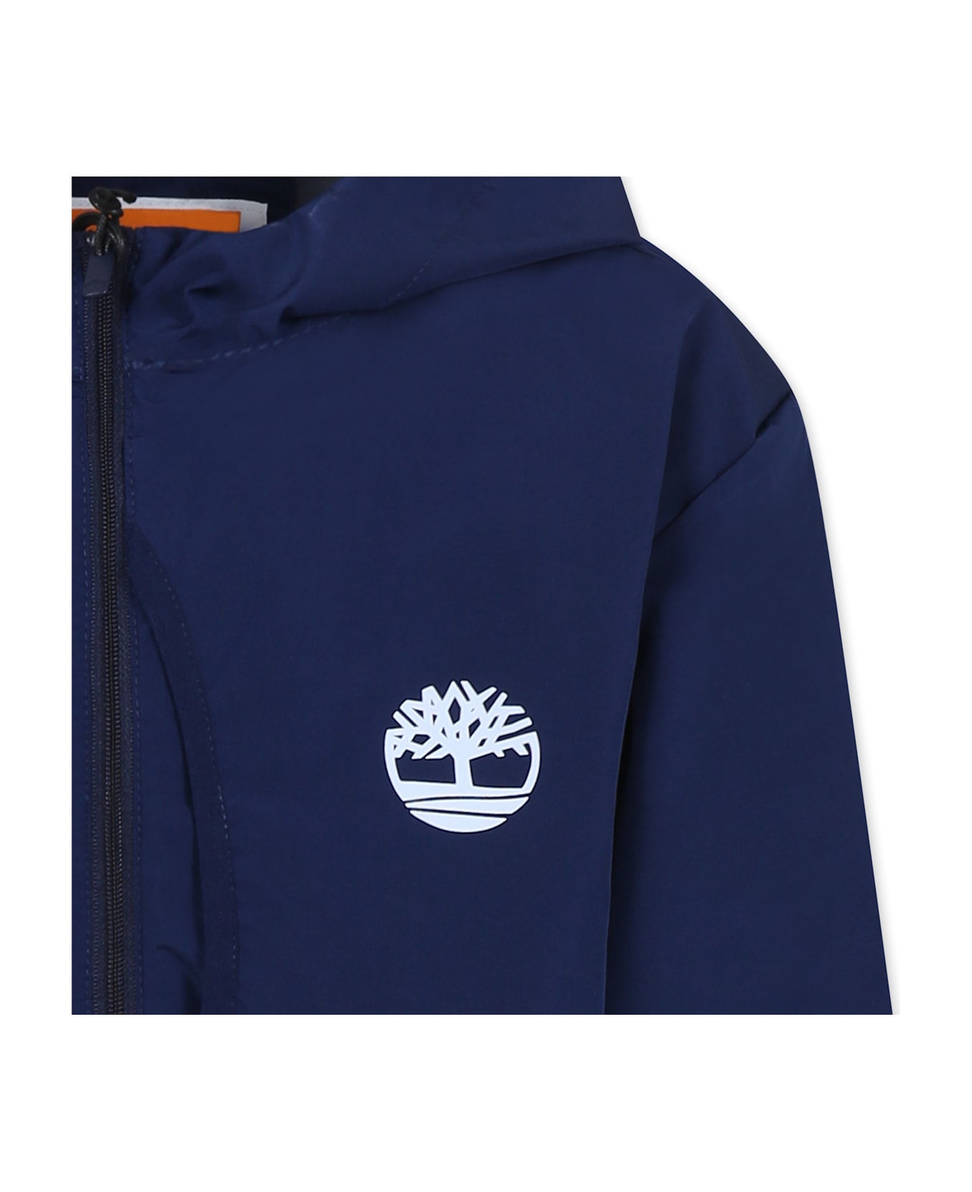 Timberland Blue Windbreaker Jacket For Boy With Logo - Blue