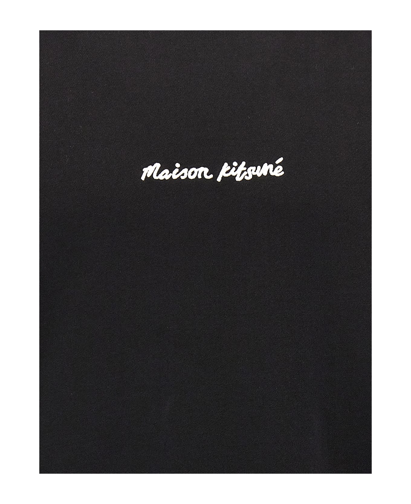 Maison Kitsuné Logo Embroidery Sweatshirt Maison Kitsuné - BLACK