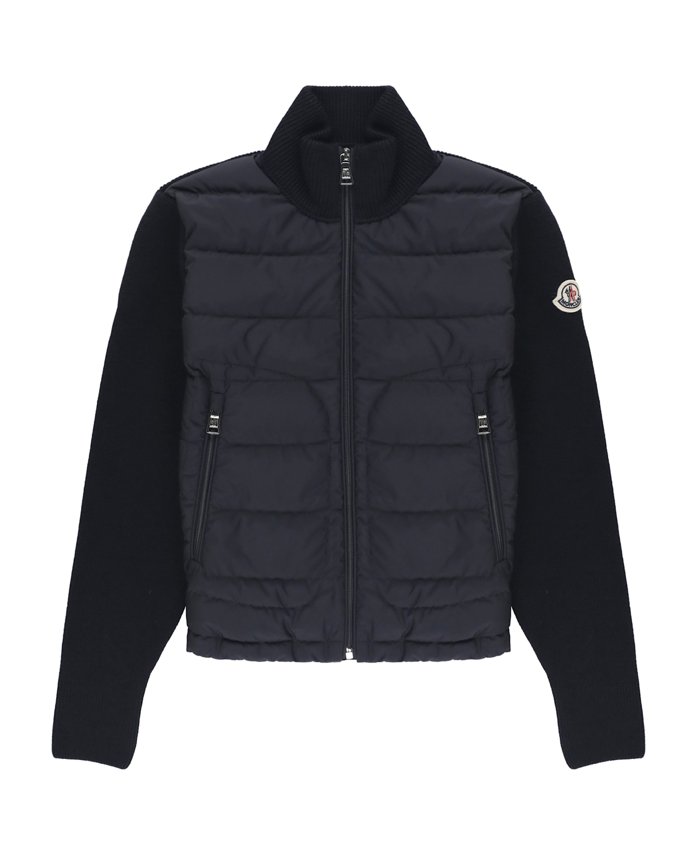 Moncler Padded Jacket With Logo - Blue