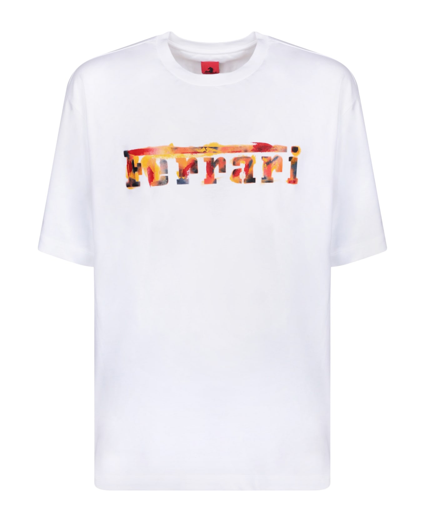 Ferrari Graffiti Logo White T-shirt - White シャツ