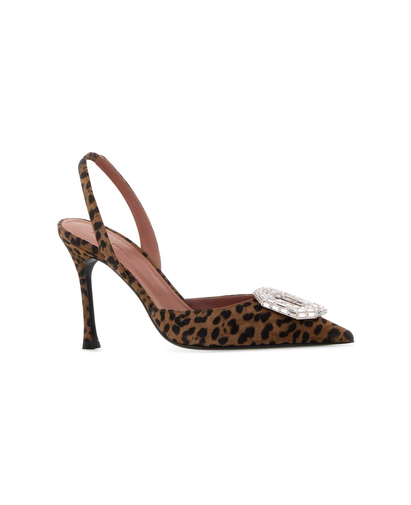 Amina Muaddi Printed Leather Camelia Pumps - LEOPARD90MMSRHEEL