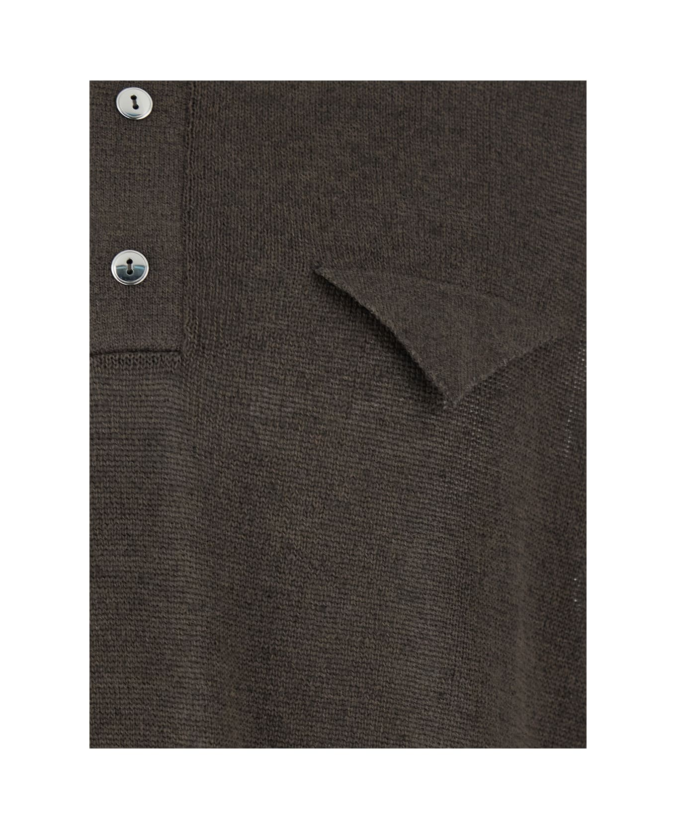 Bottega Veneta Light Linen Polo - Brown