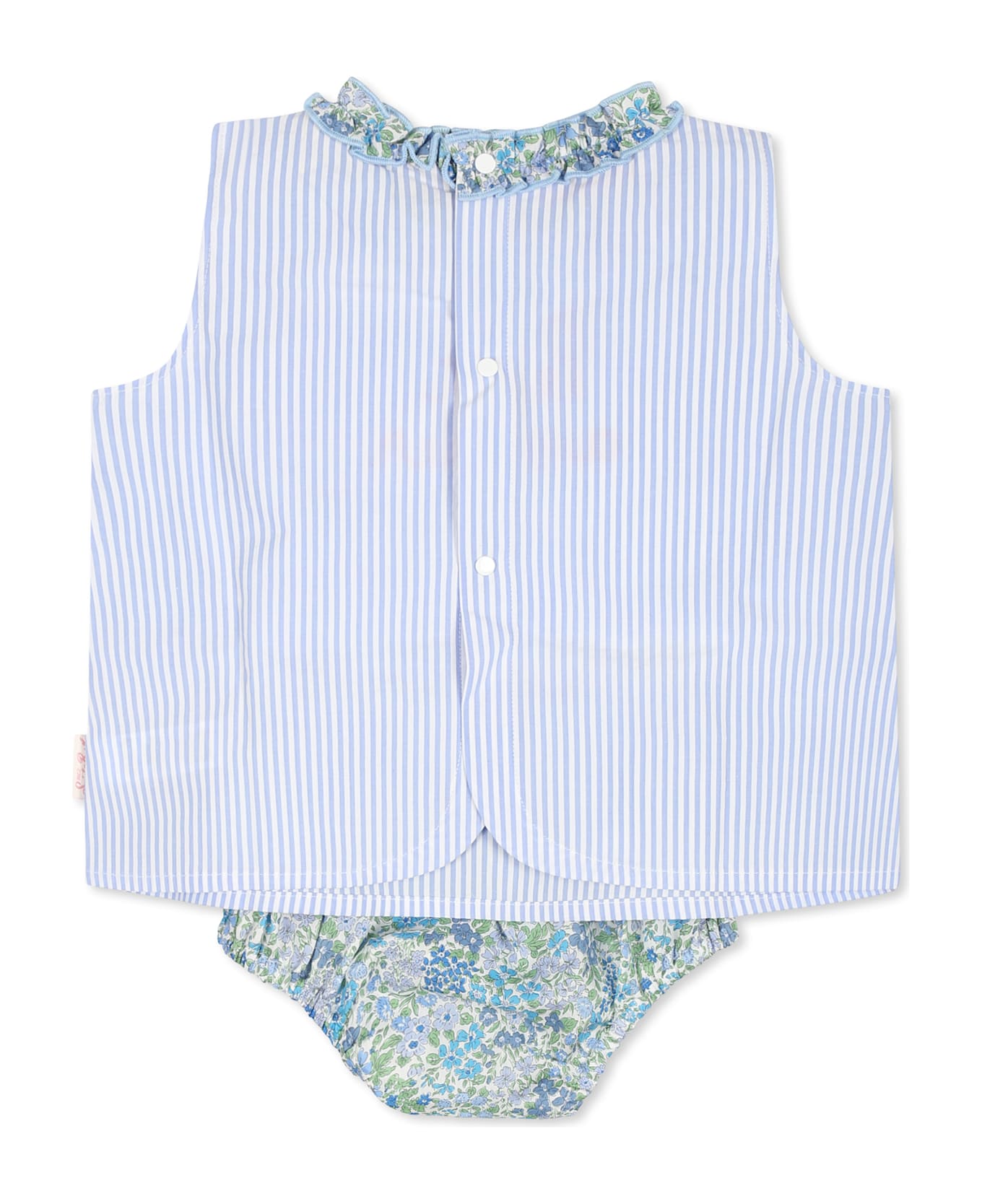 MC2 Saint Barth Light Blue Suit For Baby Girl With Writing - Light Blue