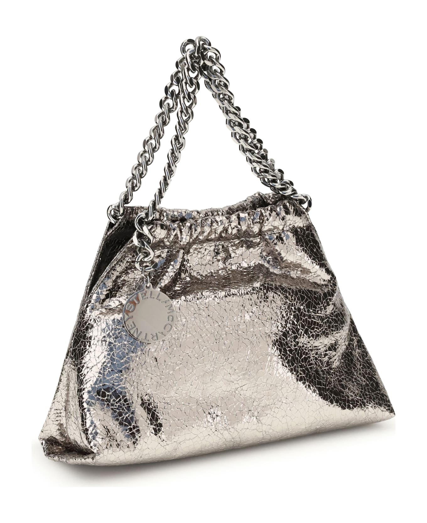 Stella McCartney Metallic Crackle-effect Falabella Shoulder Bag