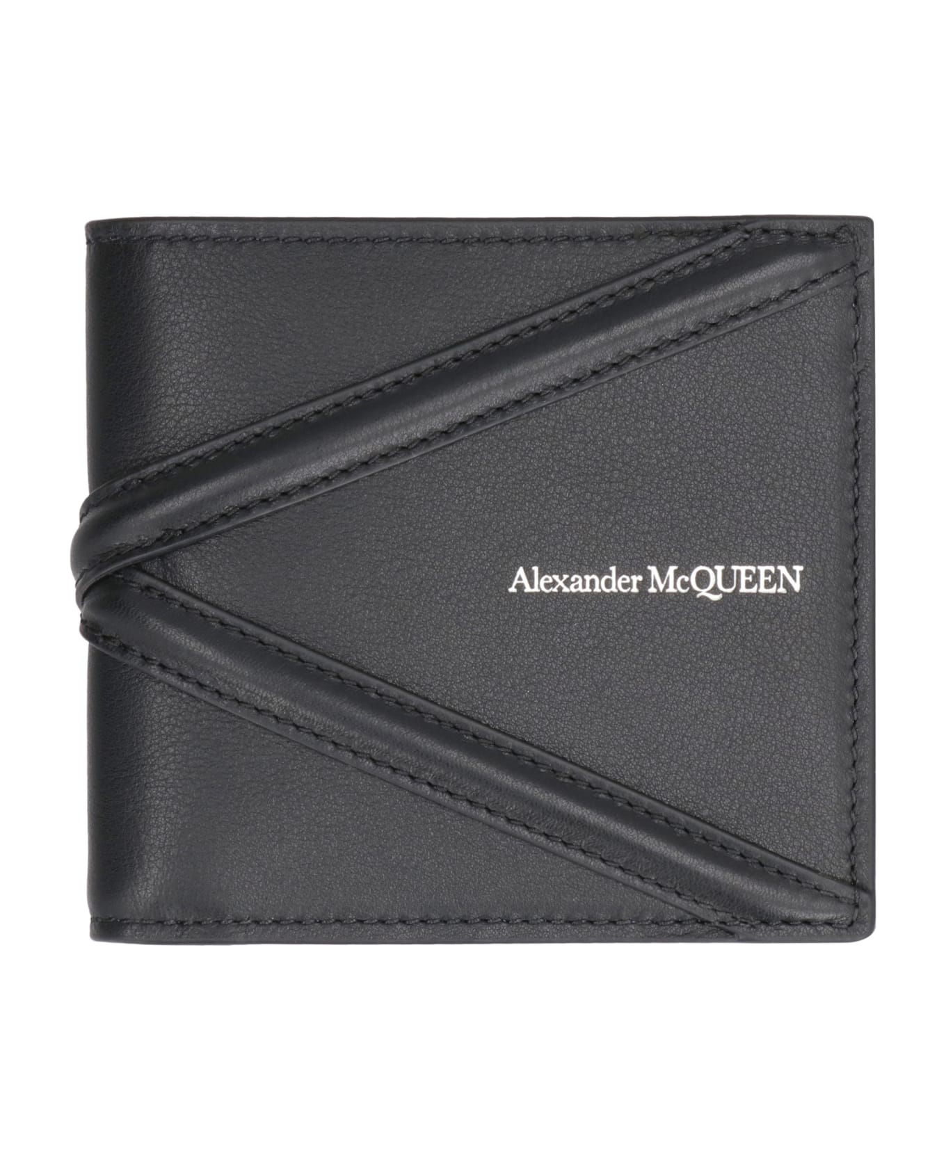 Alexander McQueen Leather Flap-over Wallet - black
