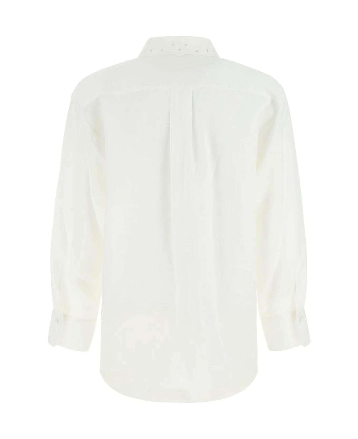 Chloé Ivory Linen Oversize Shirt - 107