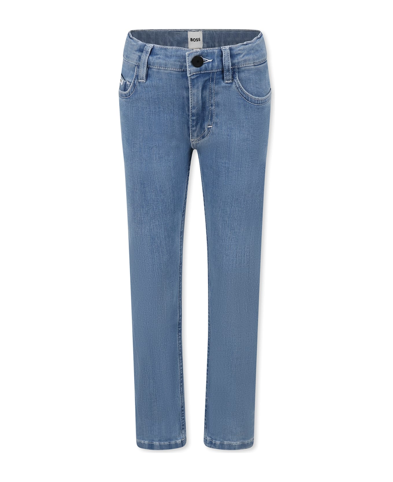 Hugo Boss Denim Jeans For Boy With Logo - Denim