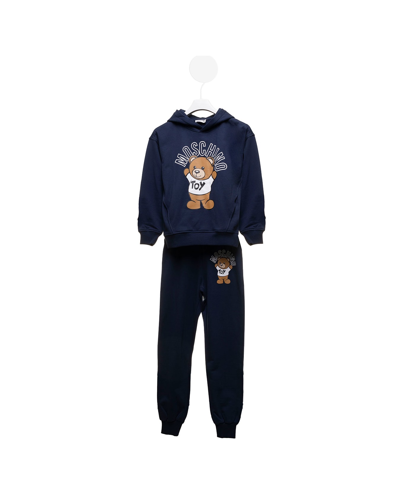 Moschino Coordinated Blue Cotton Tracksuit With Teddy Bear Print Moschino Kids Boy - Blu