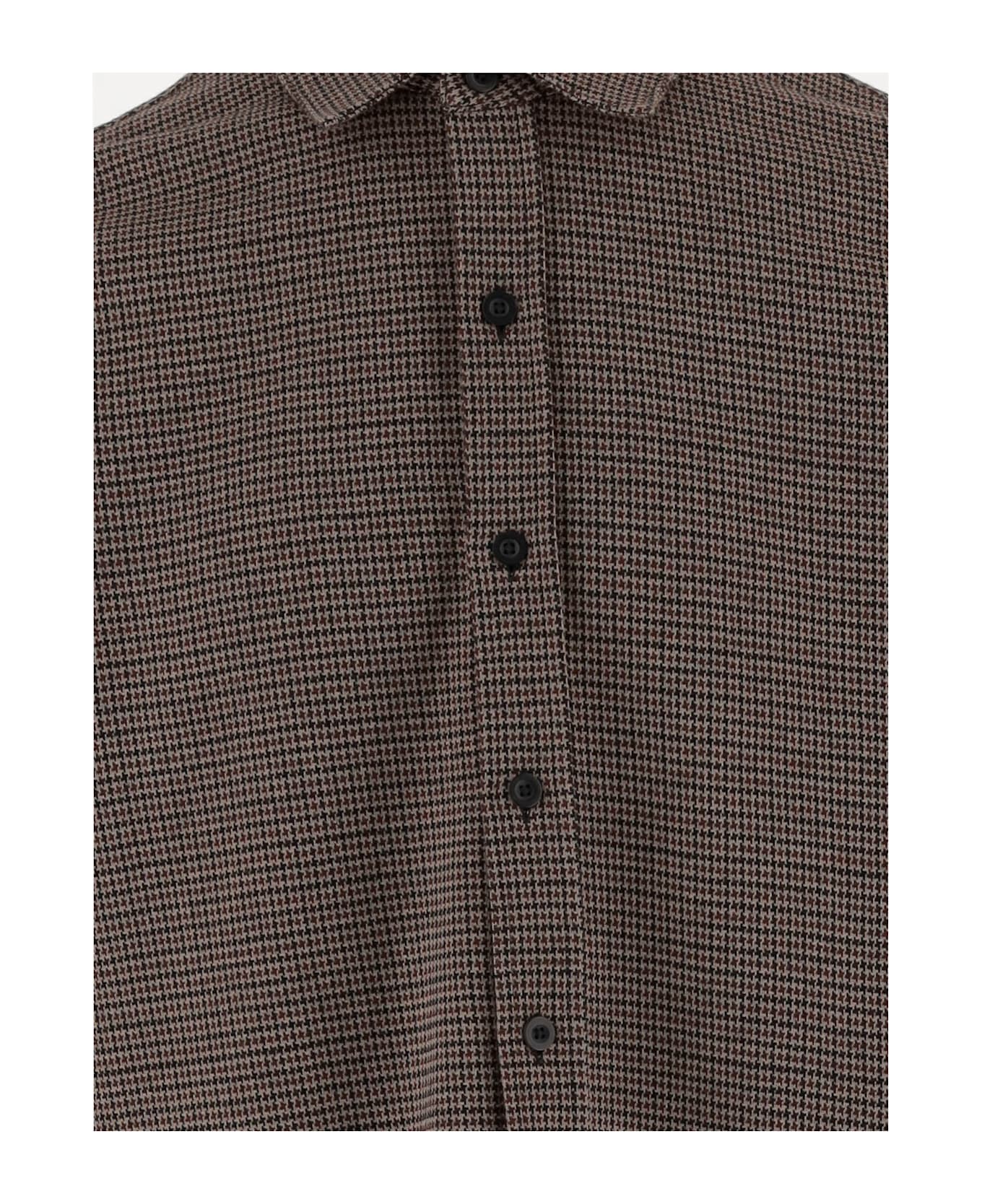 Vince Textured Cotton Blend Shirt - Brown