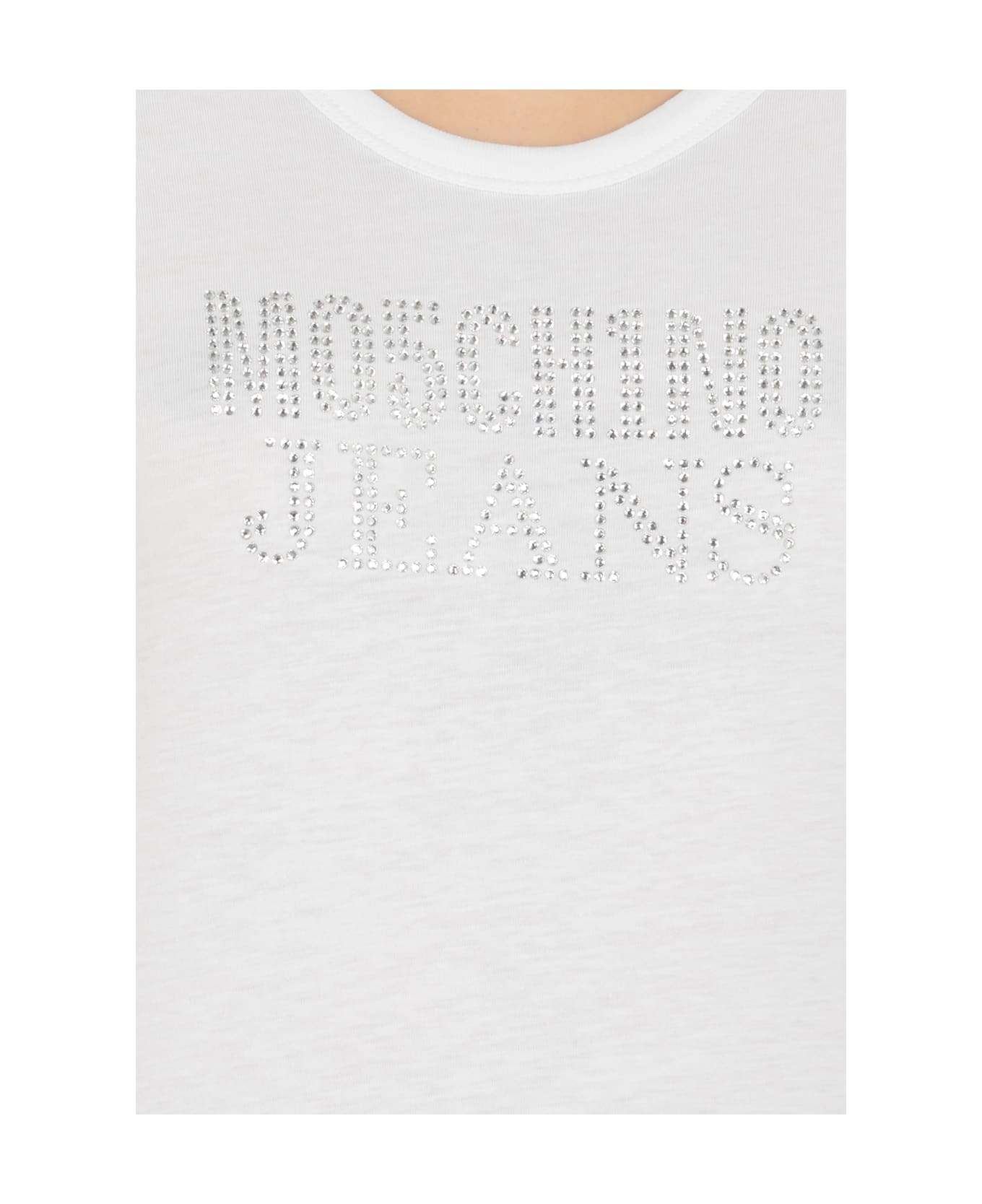 Moschino Jeans Logo-embellished Crewneck T-shirt - White