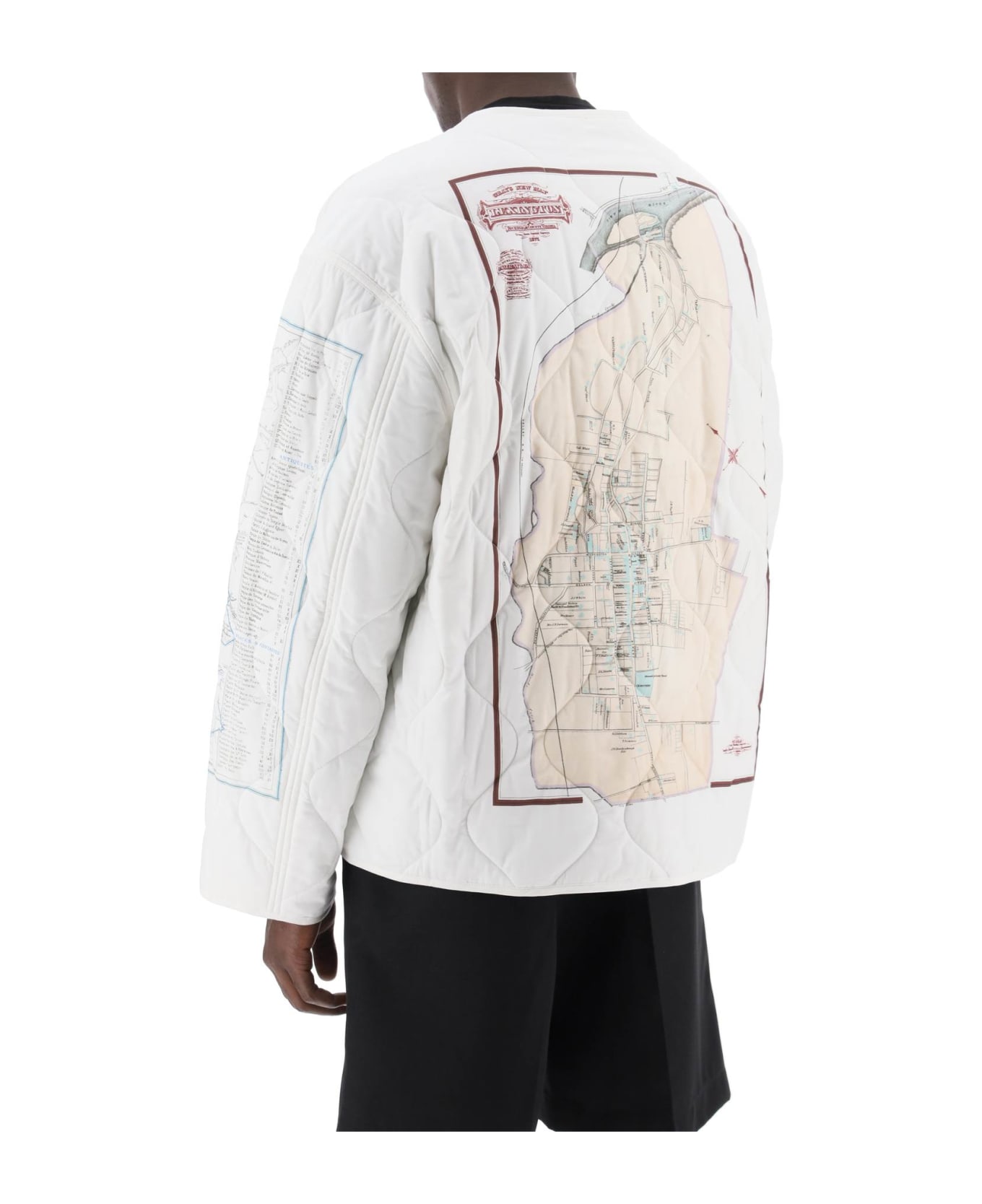 OAMC Combat Liner Printed Quilted Jacket - OFF WHITE (White)