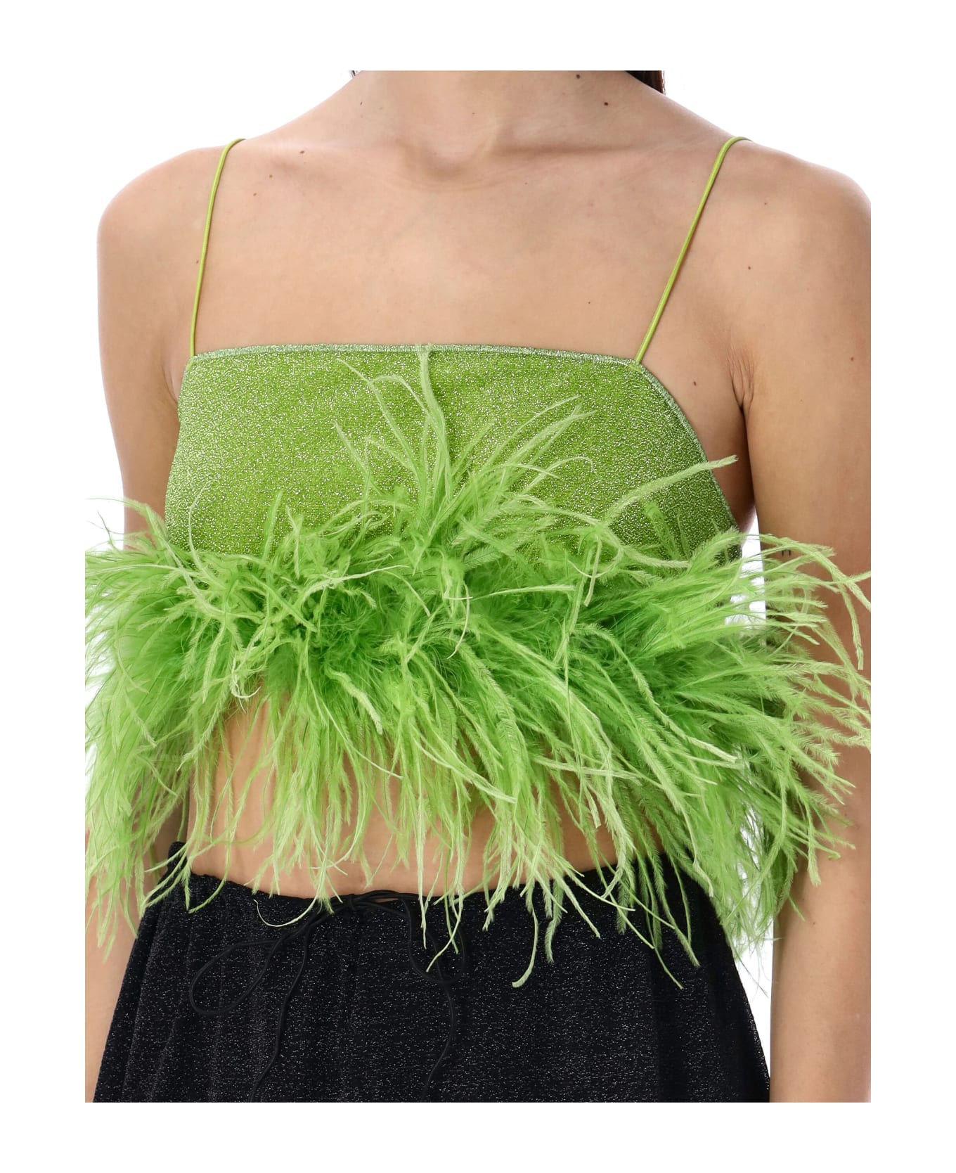 Oseree Lumière Feather Top - LIME