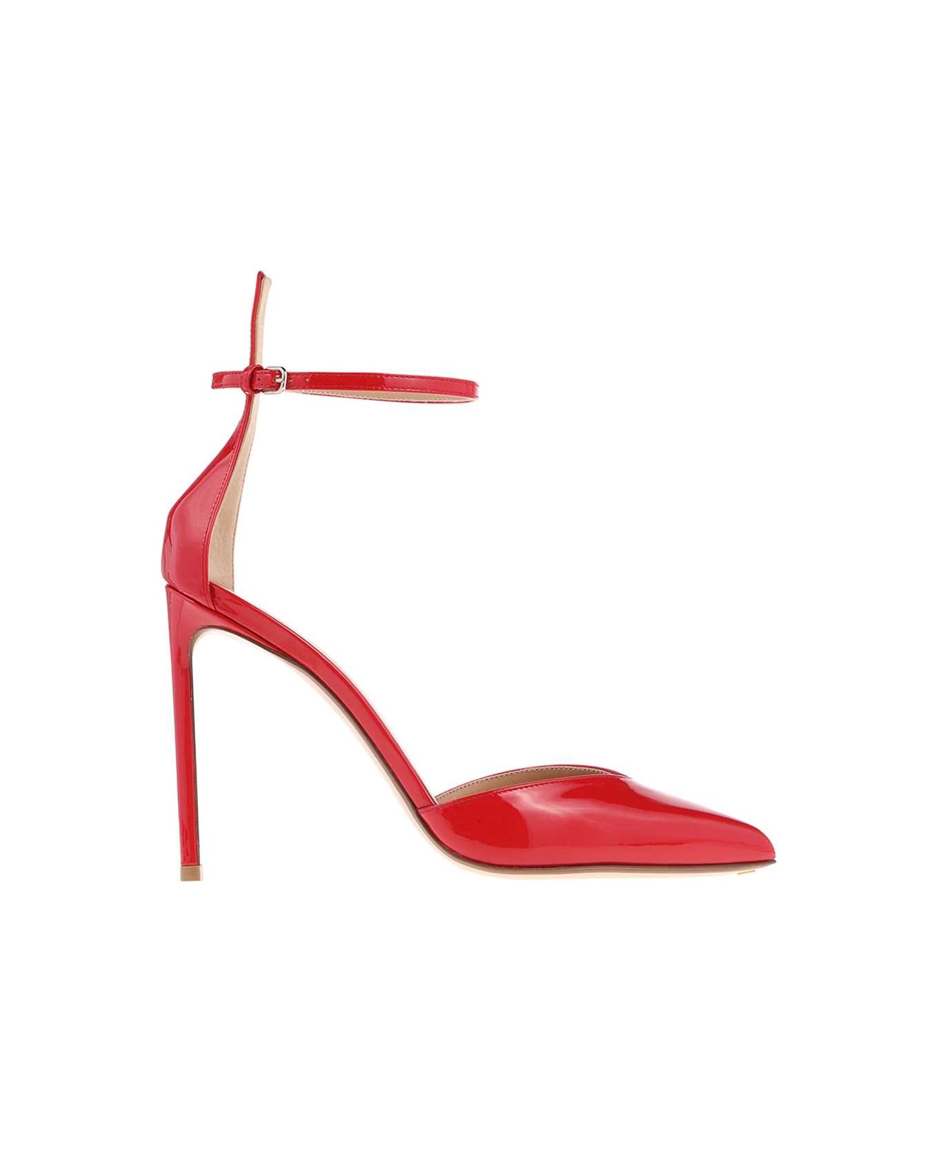 Francesco Russo Patent Leather Pointy-toe Pumps - red