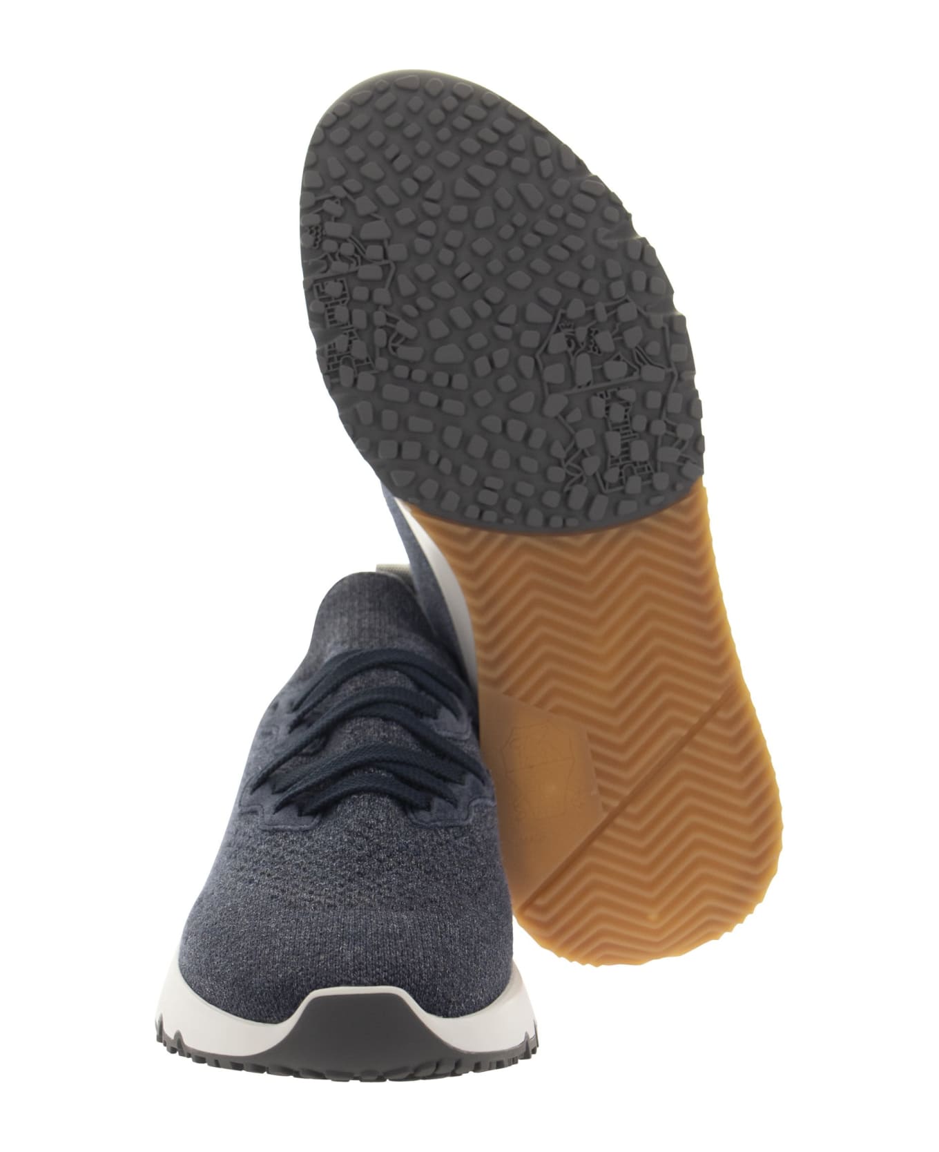 Brunello Cucinelli Mesh Knitted Sneakers - Blue スニーカー