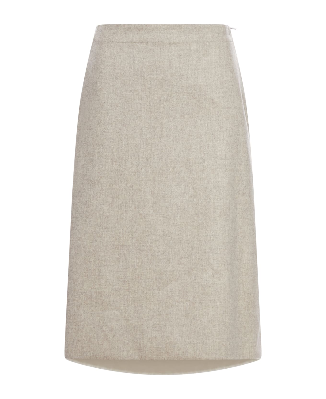Jil Sander Slightly A Line Knee Length Skirt With Side Seam Pockets - Ginger