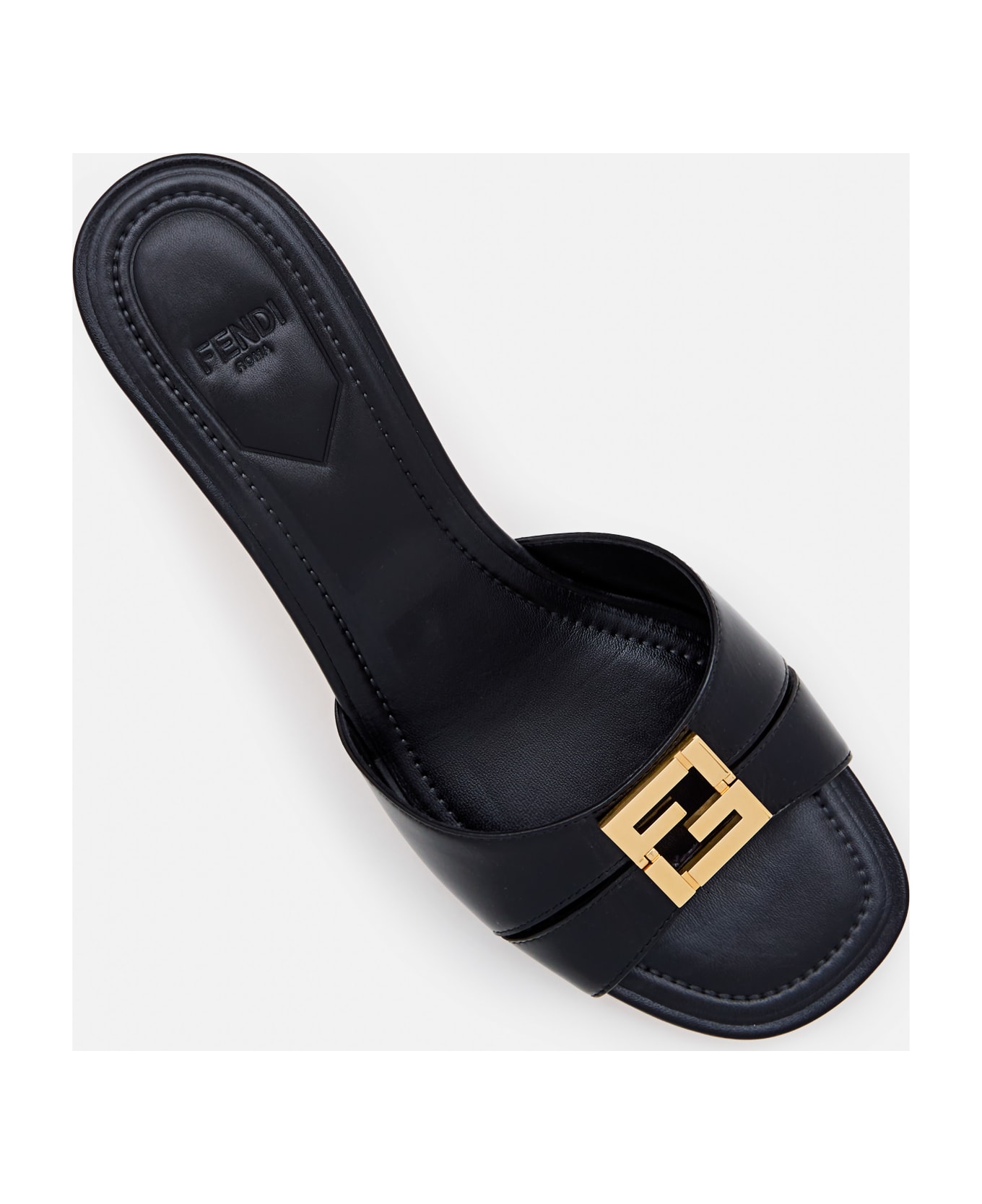 Fendi Slide Patent Leather Heels - Nero