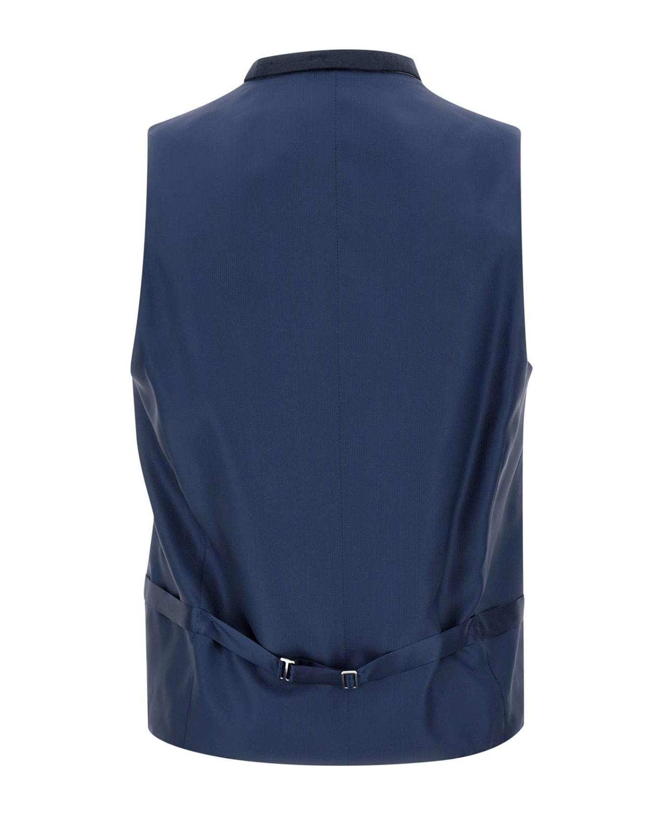 Corneliani Silk Blend Formal Waistcoat And Bow Tie - BLUE